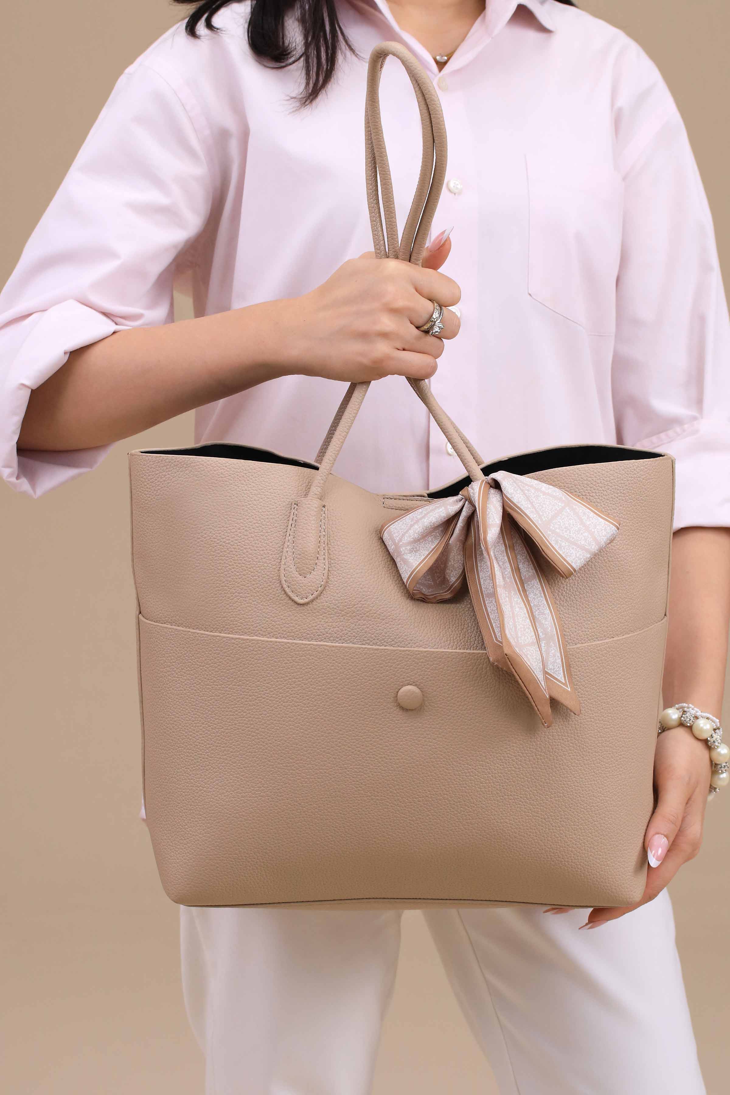 Khaki Tote Bag-443622130-for Women - Bag Winter Collection | Nishat | Shop Online