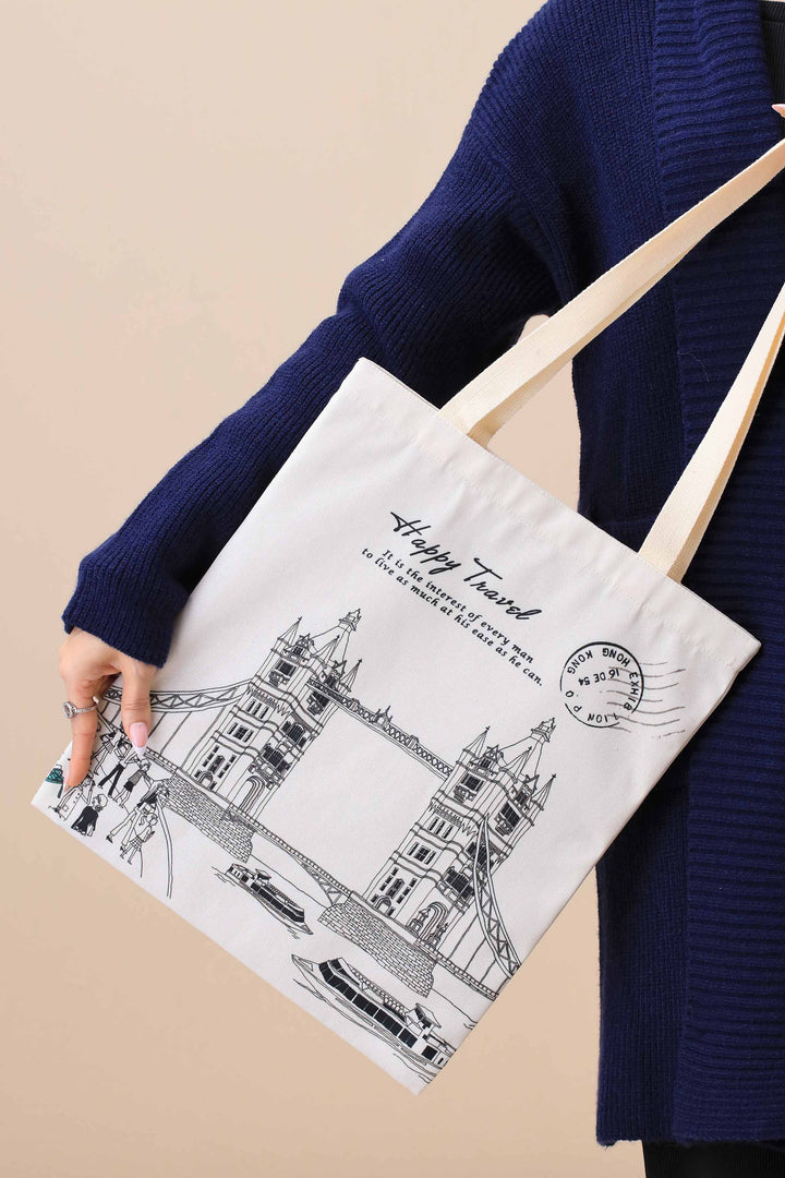 Off White Fabric Bag-443732107-for Women - Bag Winter Collection | Nishat | Shop Online