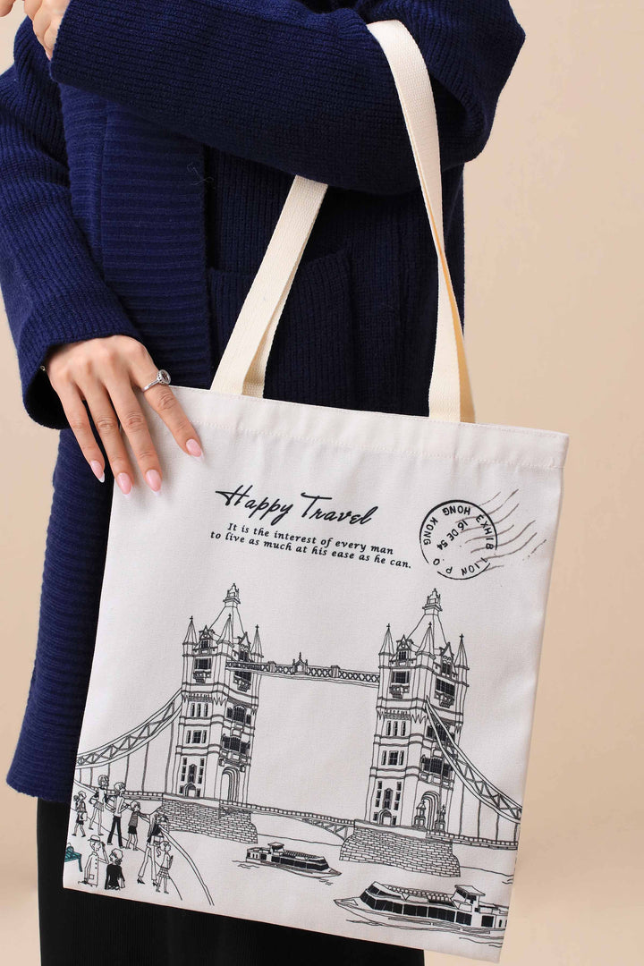 Off White Fabric Bag-443732107-for Women - Bag Winter Collection | Nishat | Shop Online