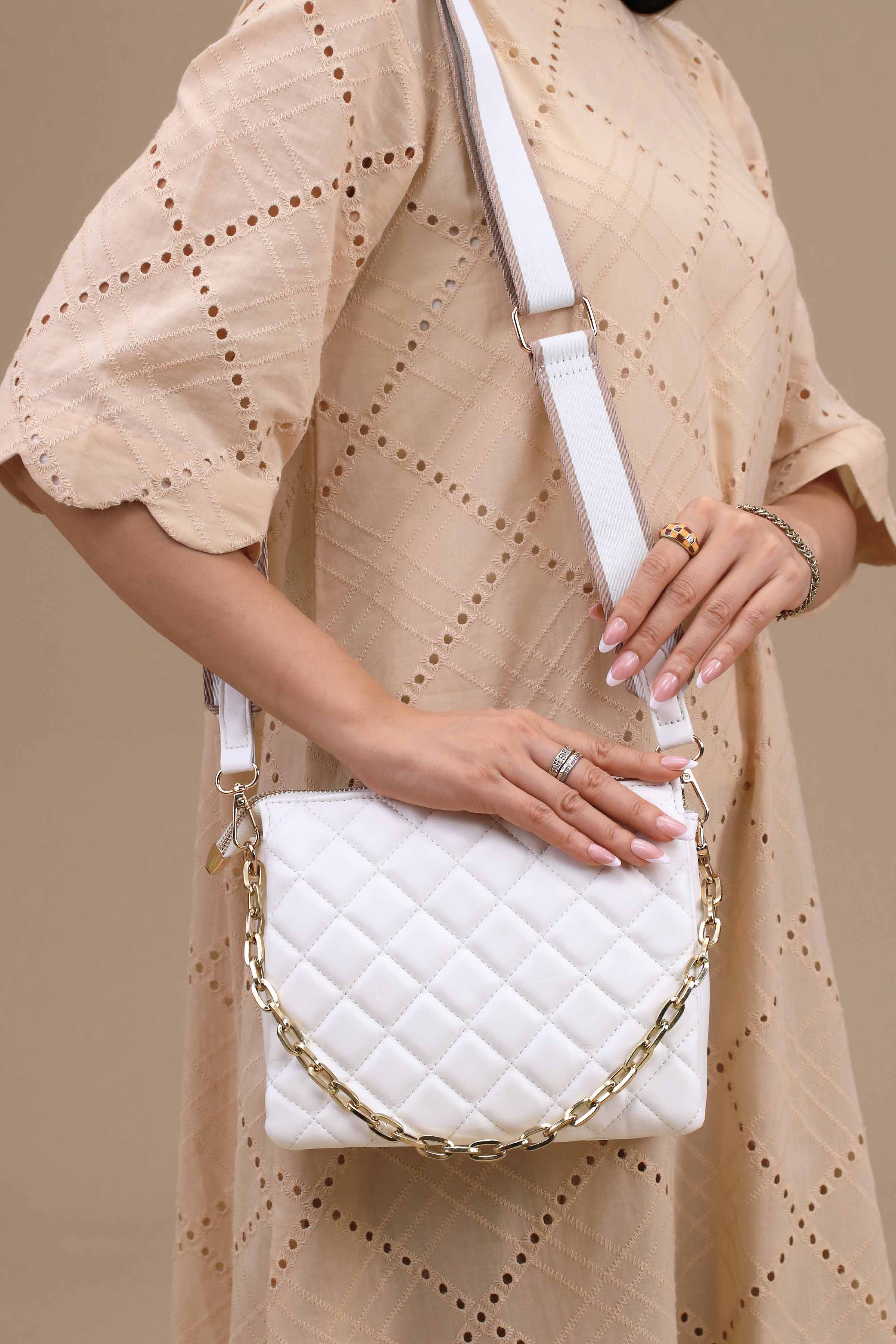 Off White Shoulder Bag-444772107-for Women - Bag Winter Collection | Nishat | Shop Online