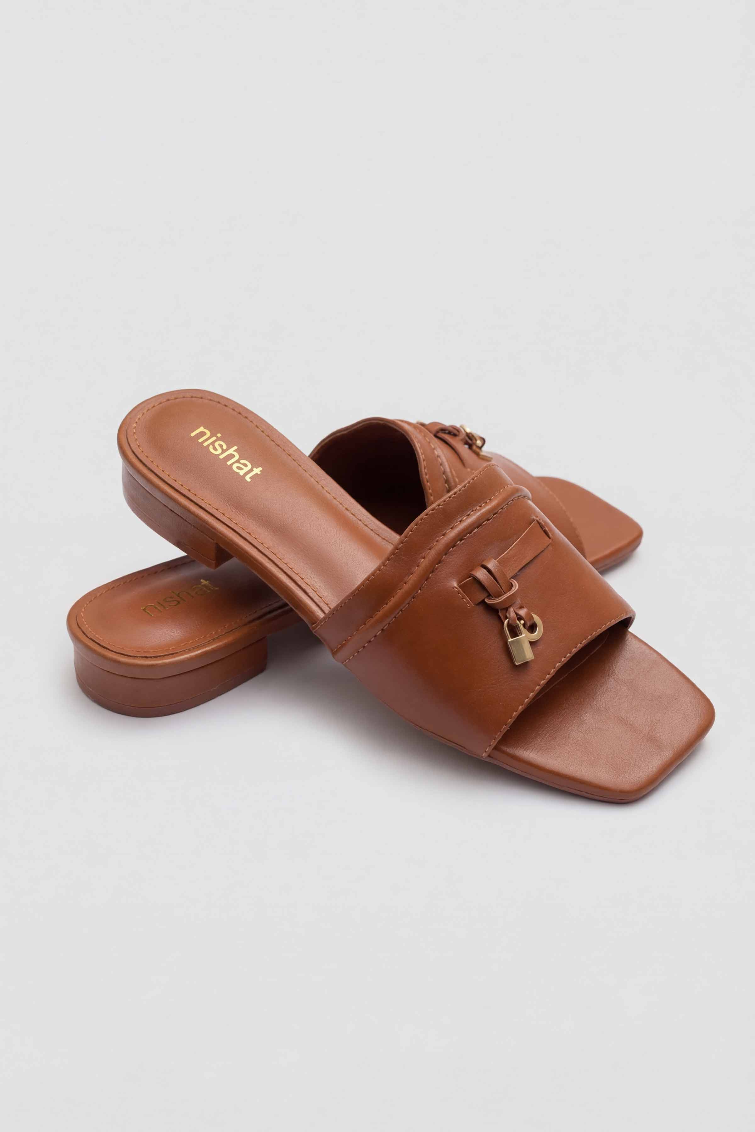 Brown Chappal-445182913 for Women - Fashion Collection | Nishat | Shop Online