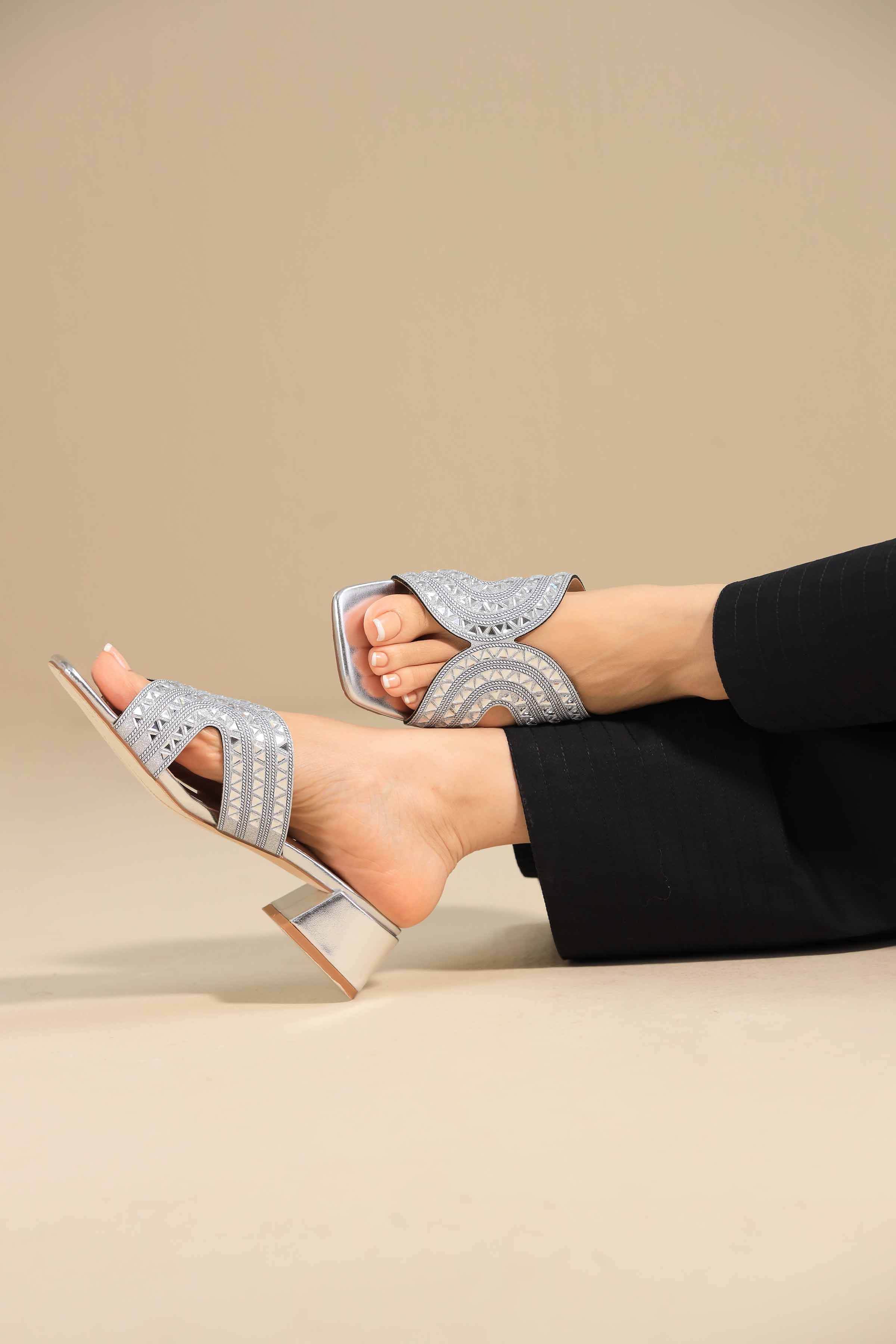 Silver Chappal-445282920 -  for Women - Shoes Collection | Nishat | Shop Online