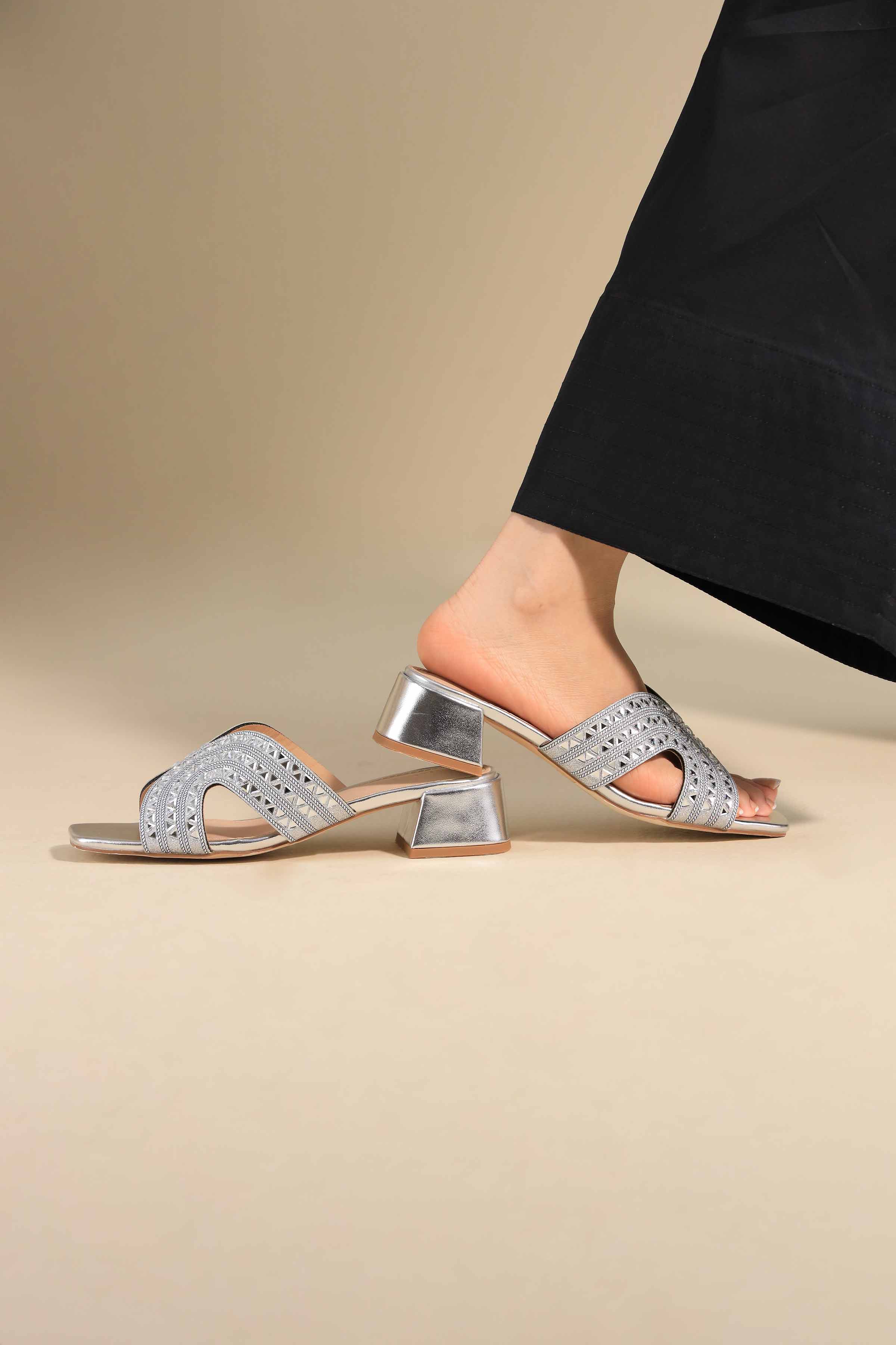 Silver Chappal-445282920 -  for Women - Shoes Collection | Nishat | Shop Online