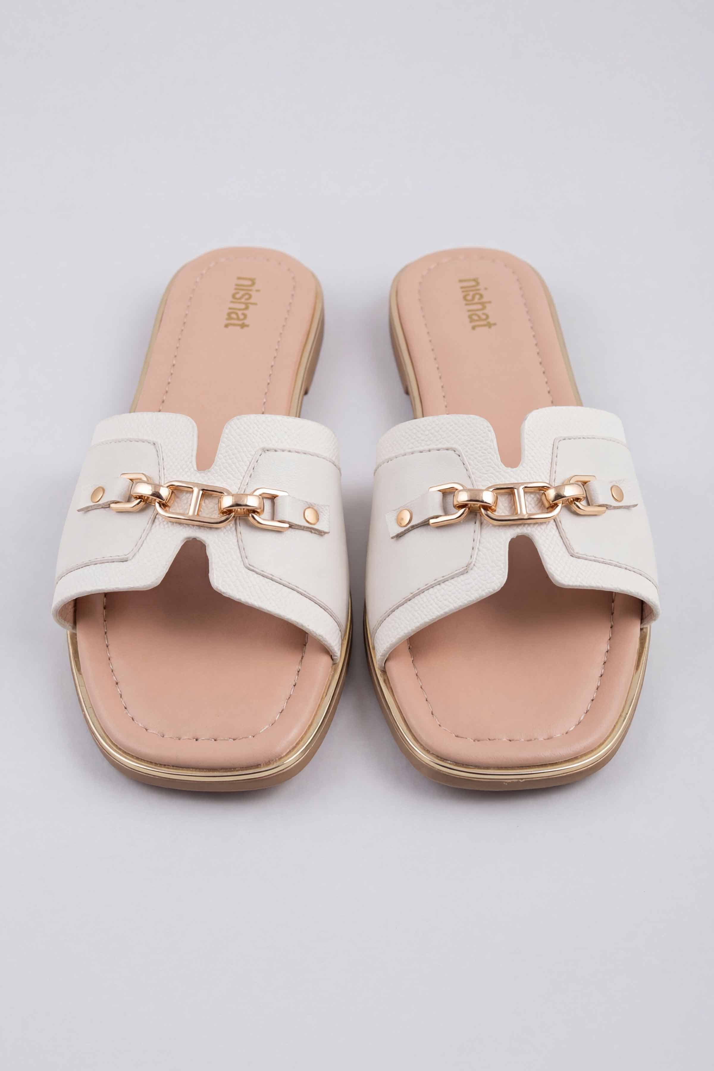 Off White Chappal-445382907 for Women - Fashion Collection | Nishat | Shop Online