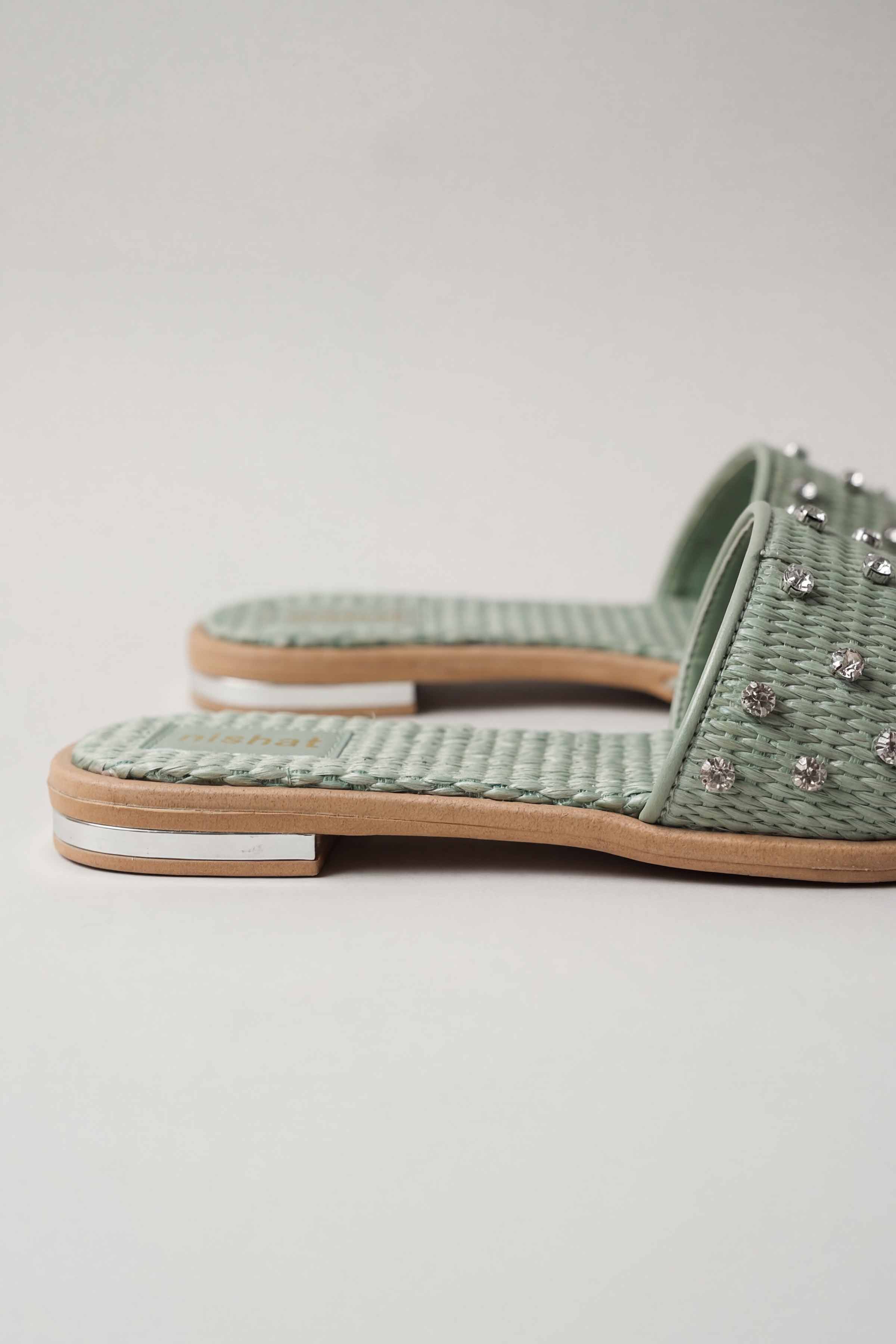 Green Chappal-445422904 for Women - Fashion Collection | Nishat | Shop Online