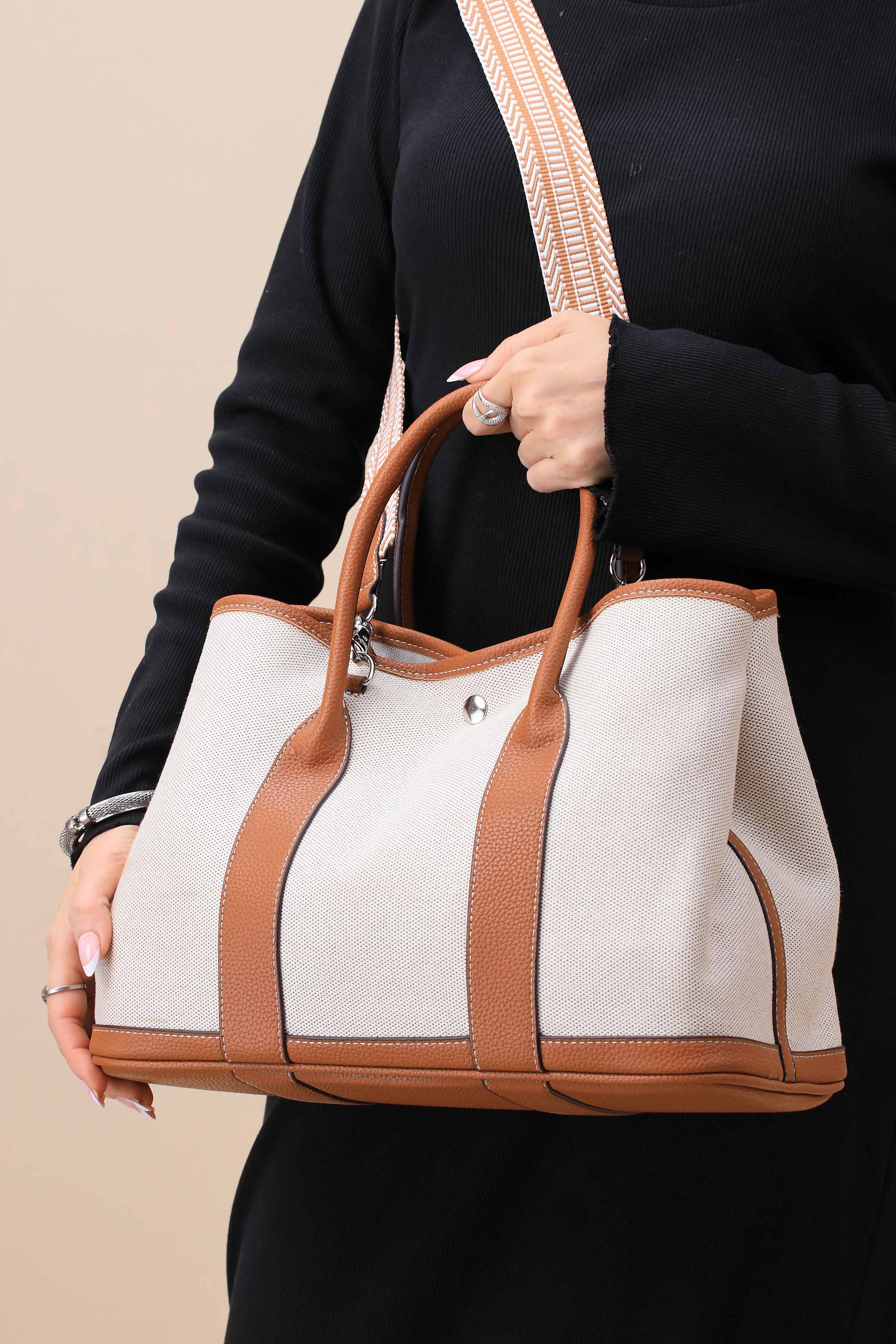 White & Brown Shoulder Bag-445452112-for Women - Bag Winter Collection | Nishat | Shop Online