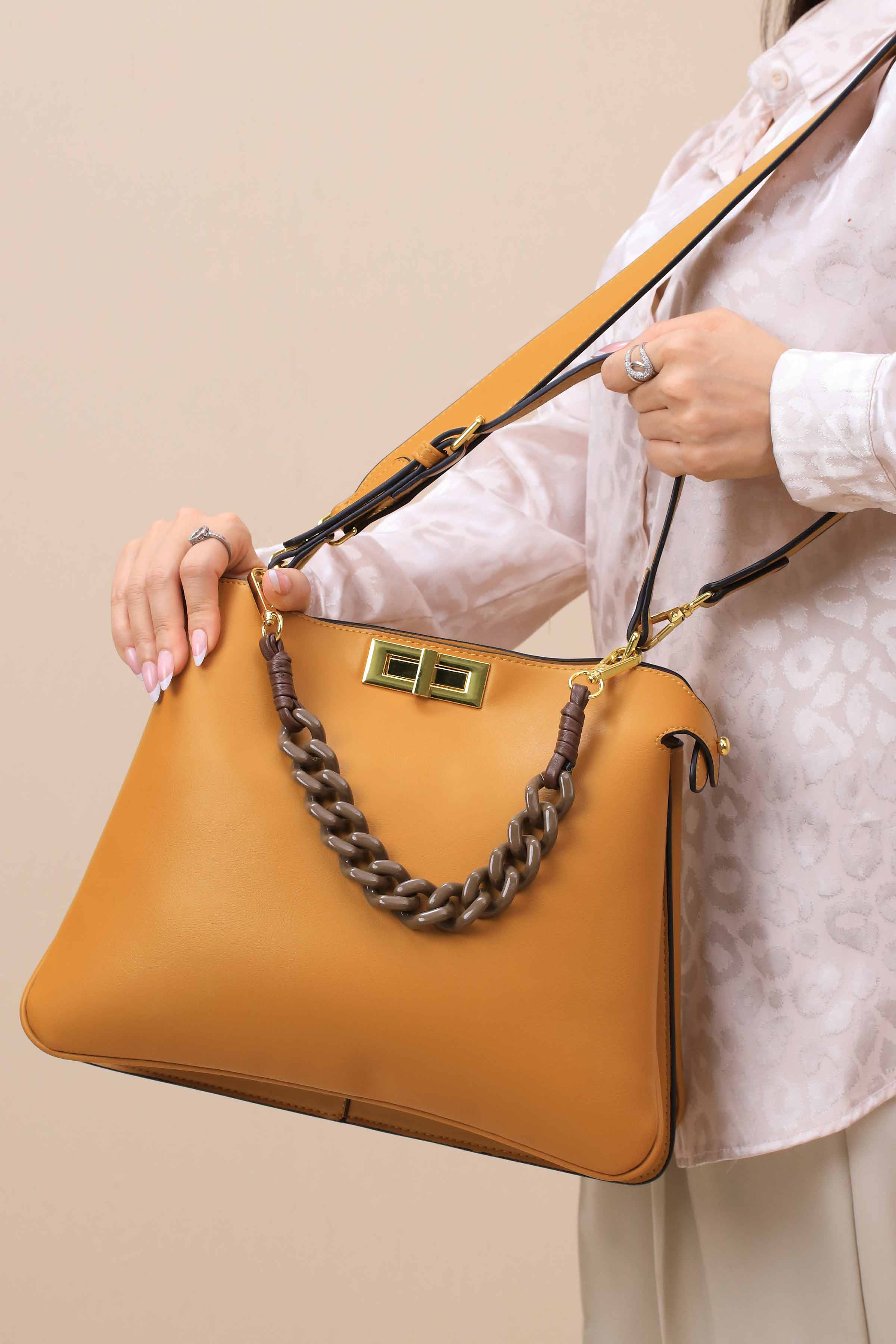 Yellow Shoulder Bag-445462102-for Women - Bag Winter Collection | Nishat | Shop Online