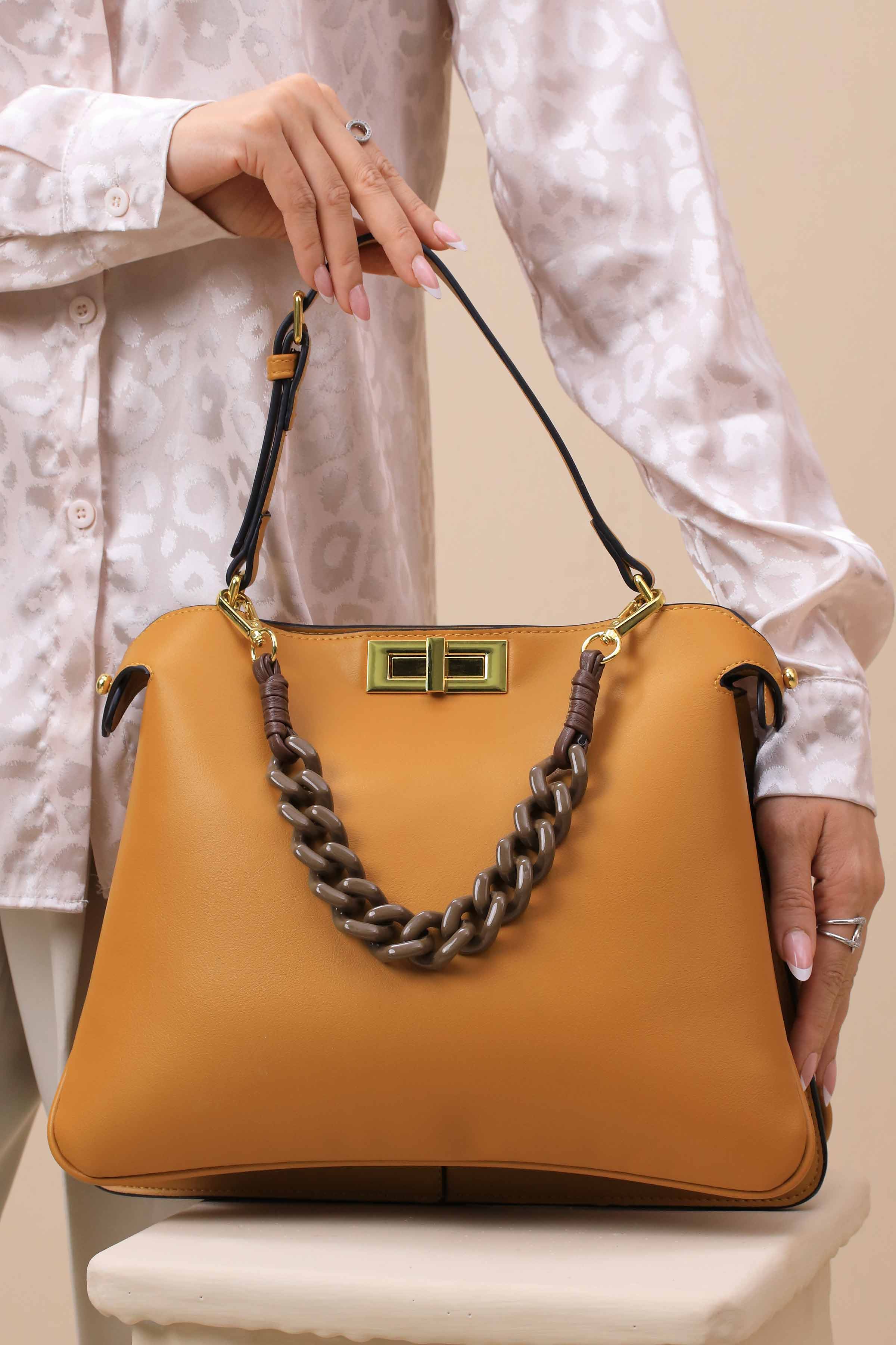Yellow Shoulder Bag-445462102-for Women - Bag Winter Collection | Nishat | Shop Online