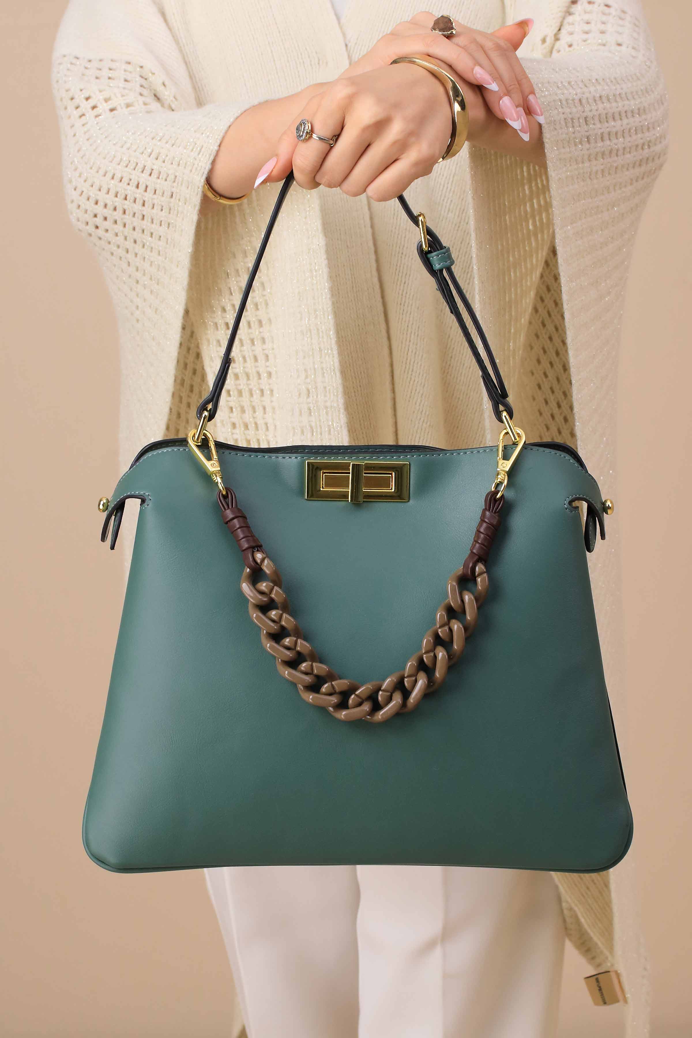 Green Shoulder Bag-445462104-for Women - Bag Winter Collection | Nishat | Shop Online