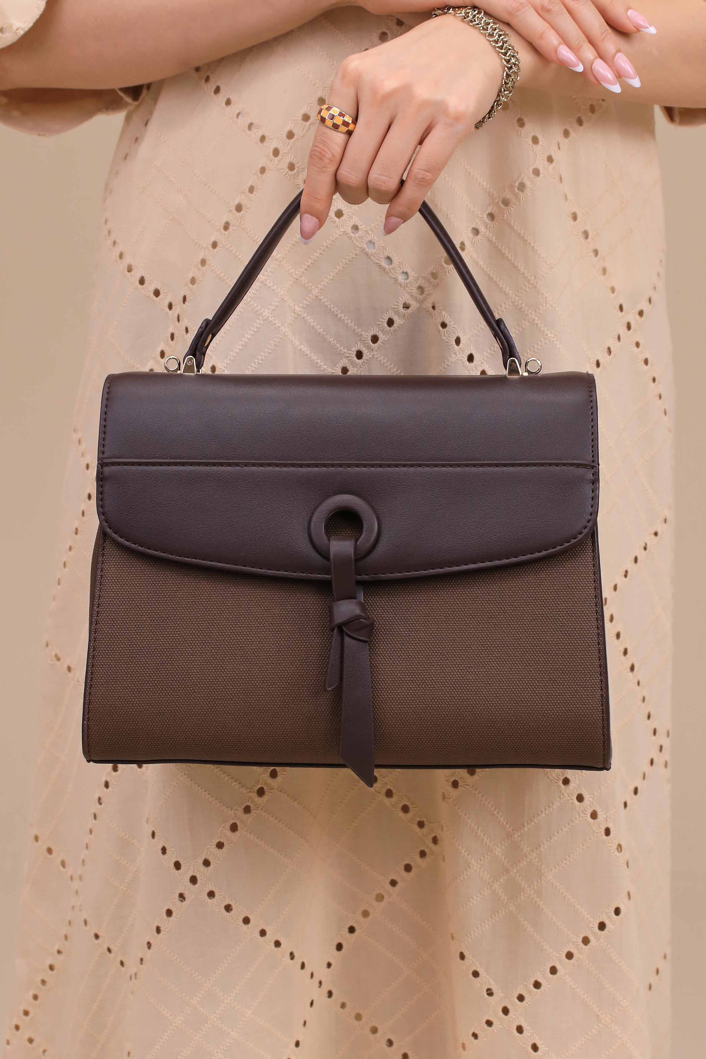 Coffee Shoulder Bag-445512117-for Women - Bag Winter Collection | Nishat | Shop Online