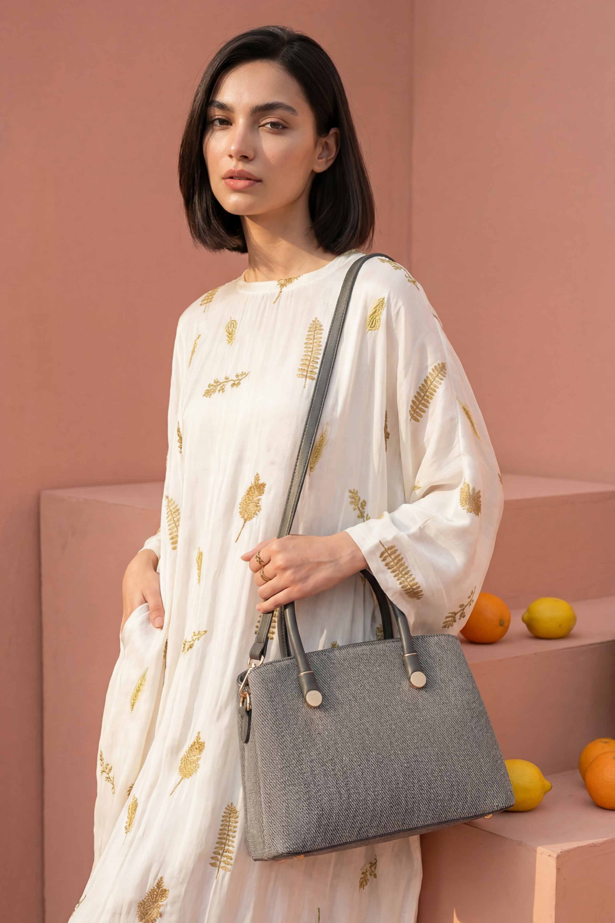 Grey Shoulder Bag-445522111