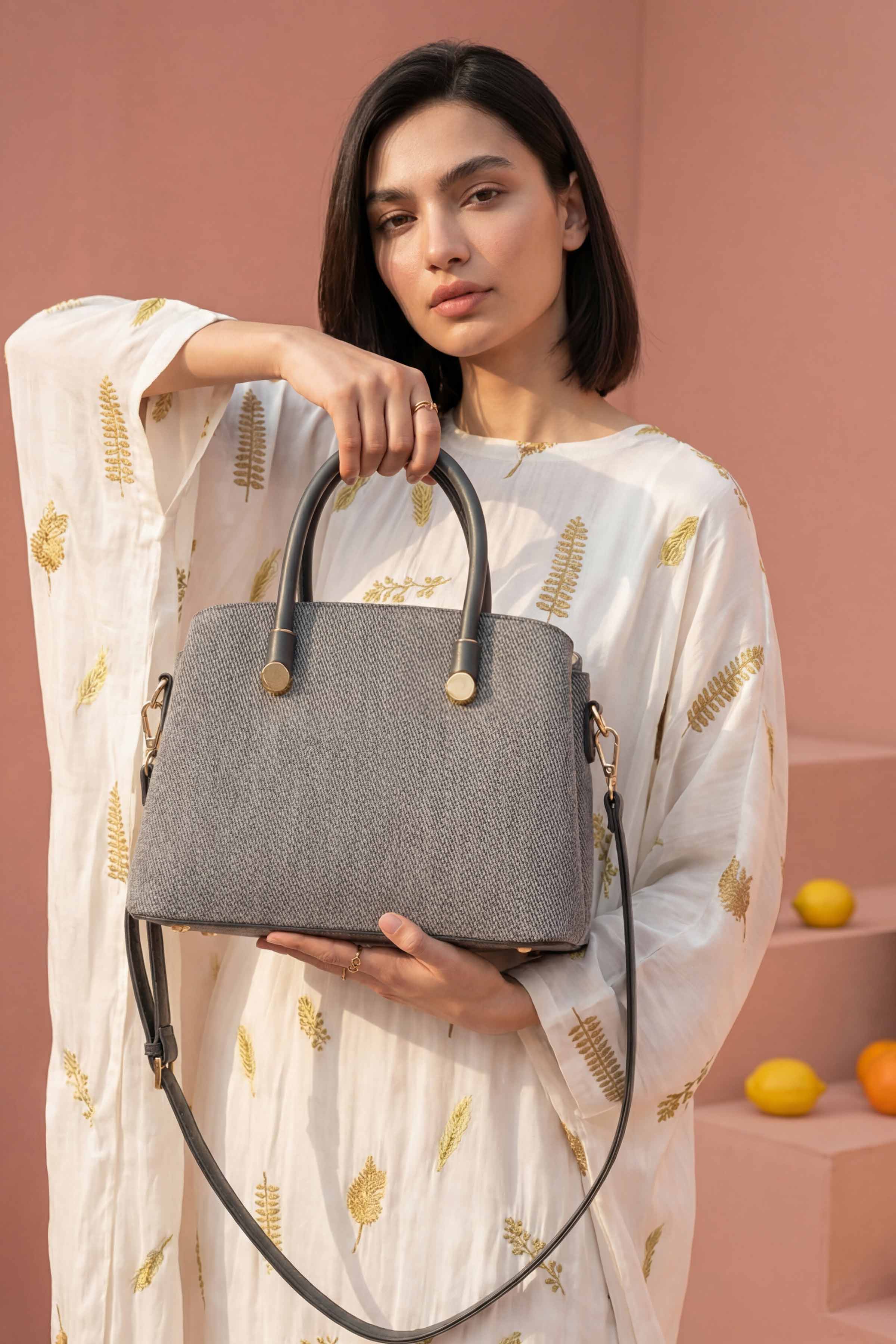 Grey Shoulder Bag-445522111