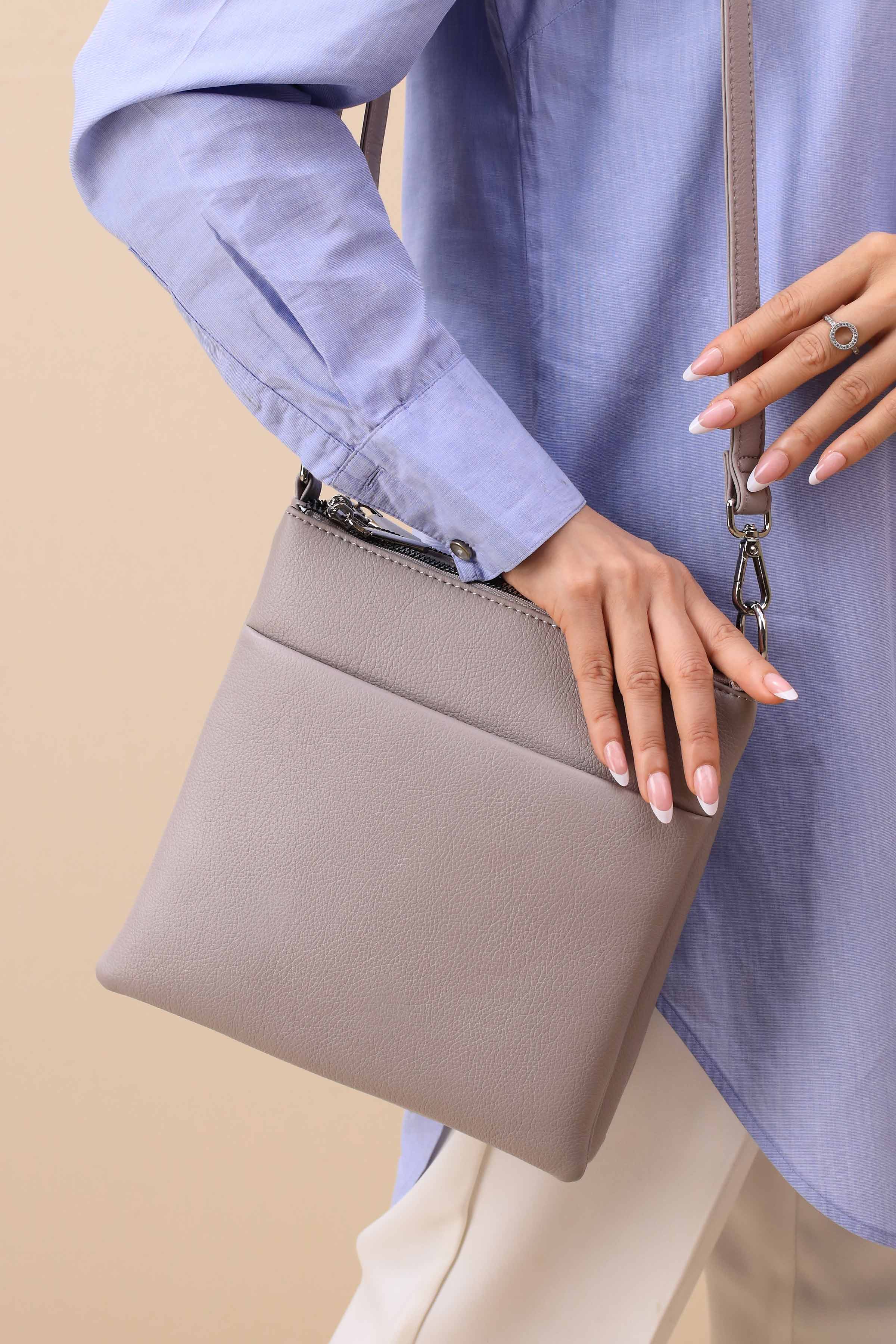 Grey Shoulder Bag-445612111-for Women - Bag Winter Collection | Nishat | Shop Online