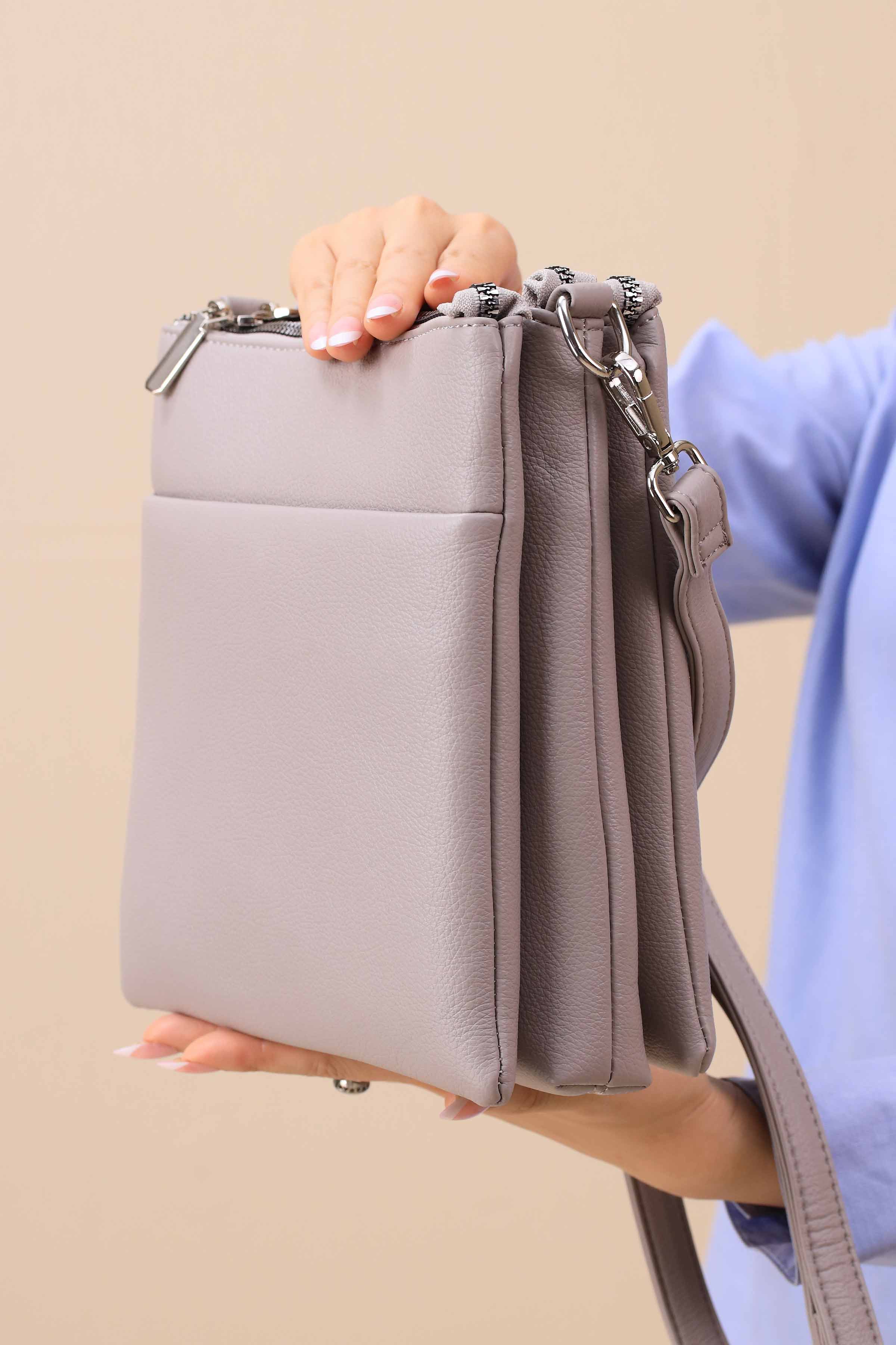 Grey Shoulder Bag-445612111-for Women - Bag Winter Collection | Nishat | Shop Online