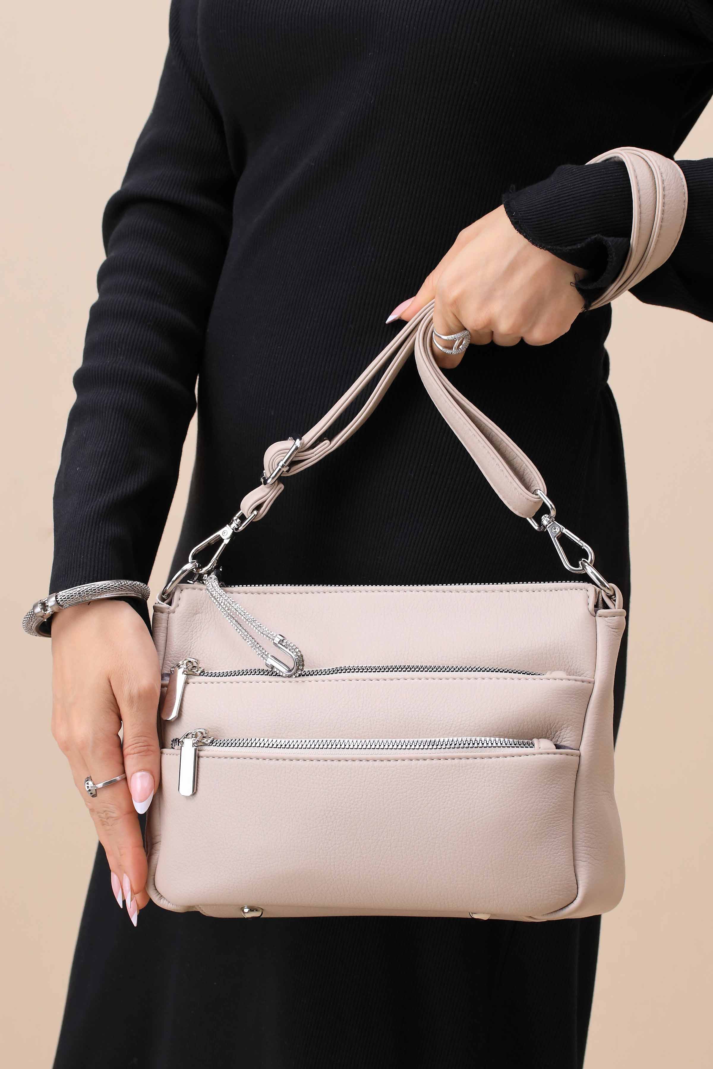 Cream Shoulder Bag-445622107-for Women - Bag Winter Collection | Nishat | Shop Online