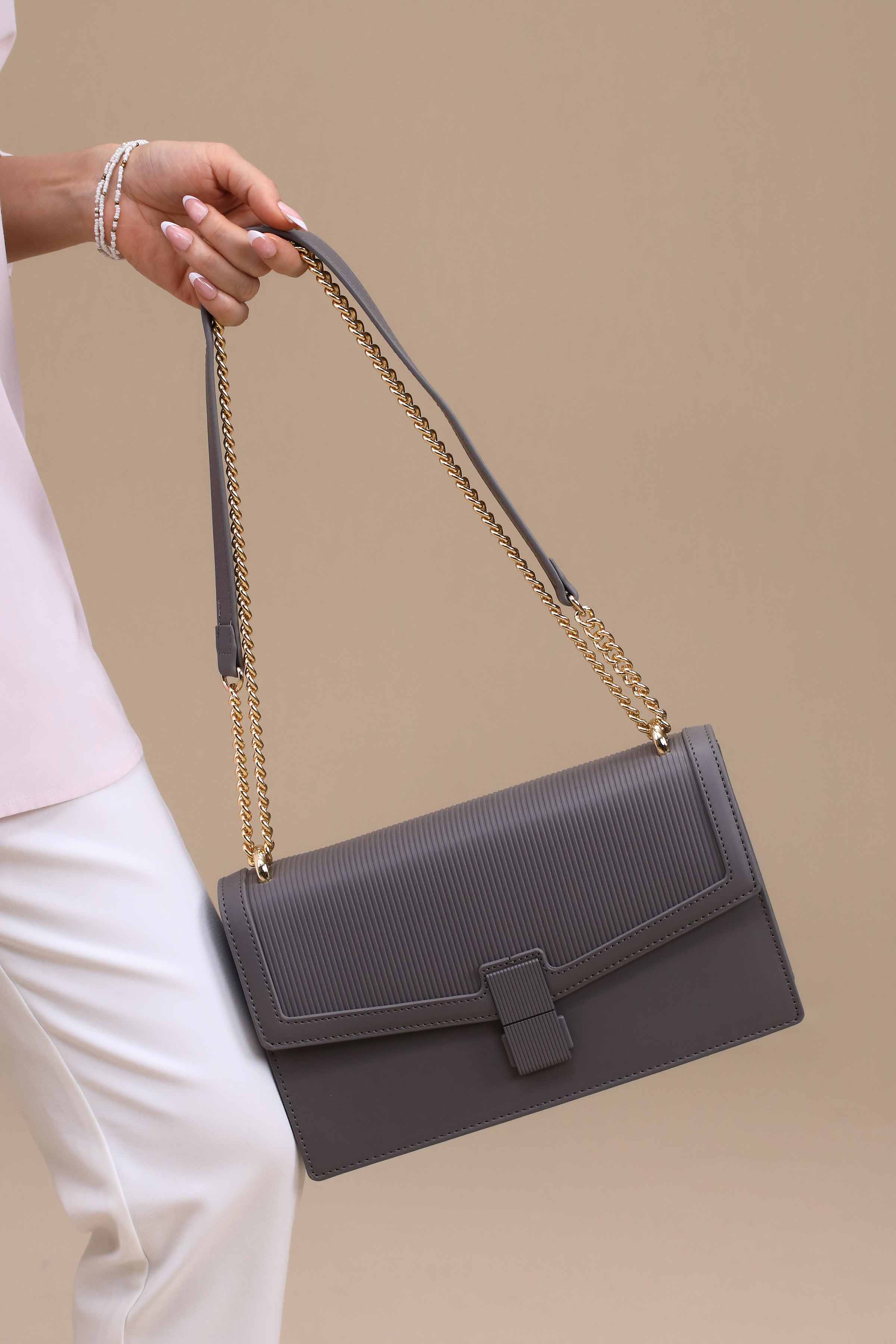 Grey Shoulder Bag-445642111-for Women - Bag Winter Collection | Nishat | Shop Online