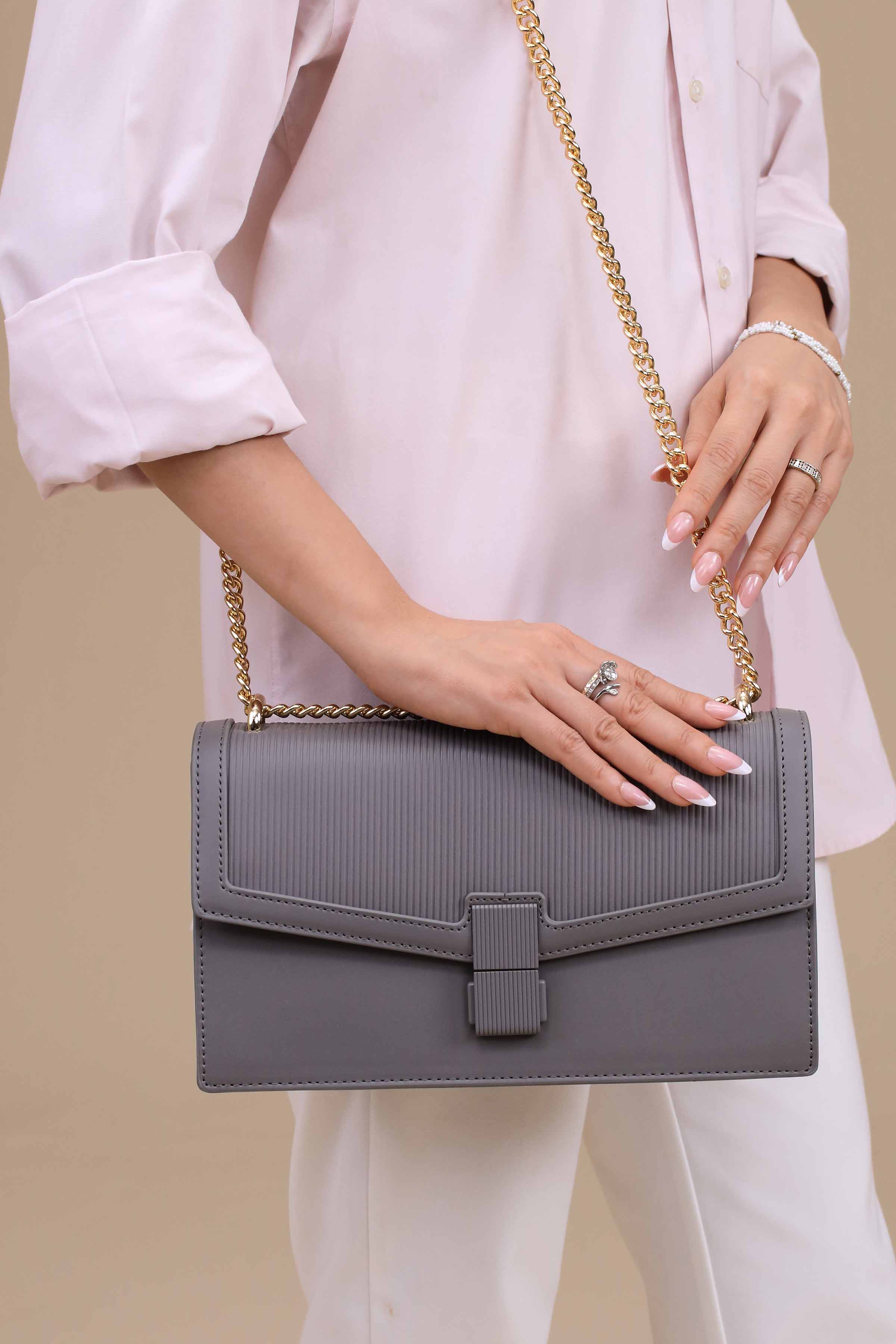 Grey Shoulder Bag-445642111-for Women - Bag Winter Collection | Nishat | Shop Online