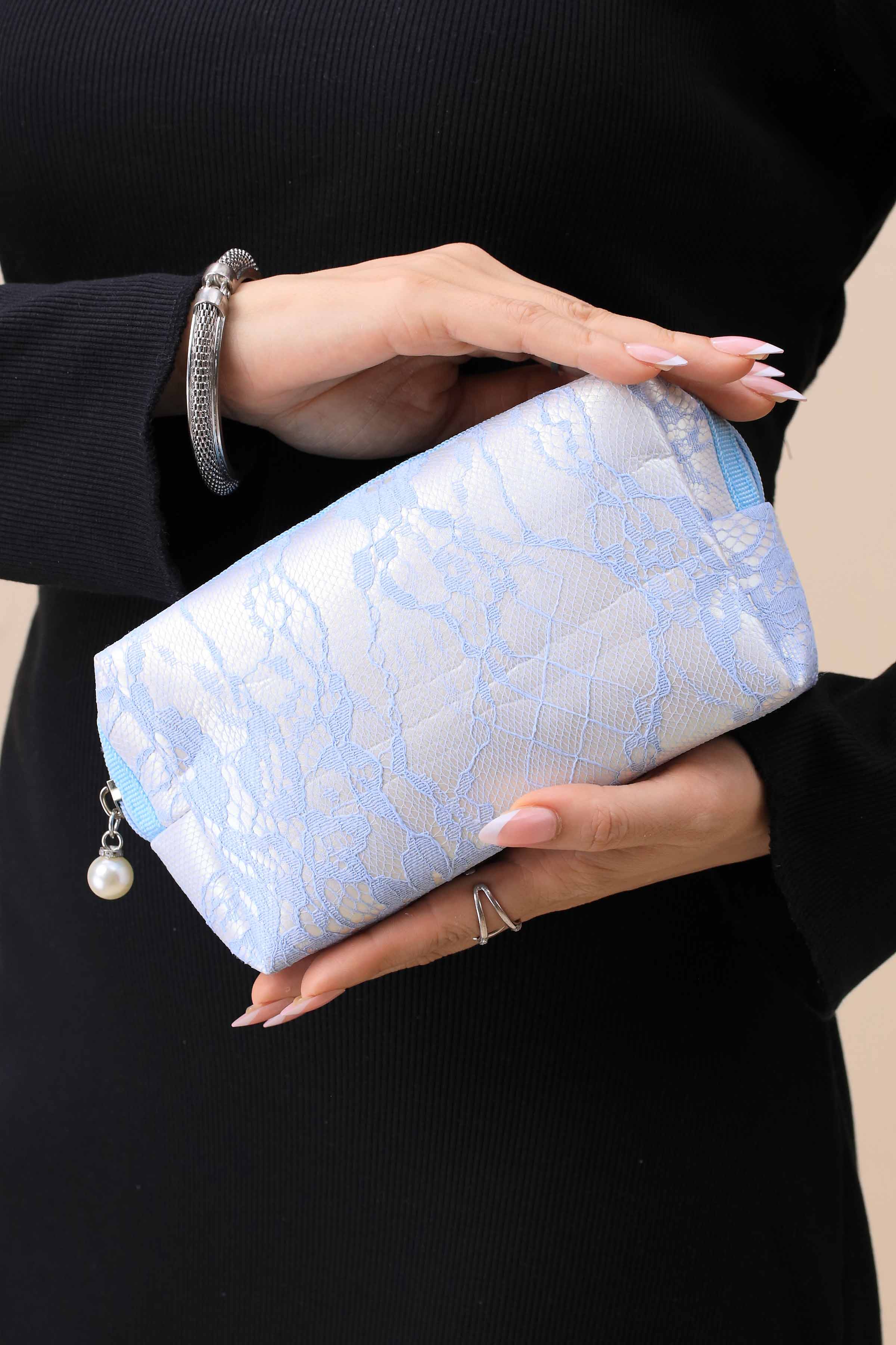 Light Blue Vanity Bag-445902108-for Women - Bag Winter Collection | Nishat | Shop Online