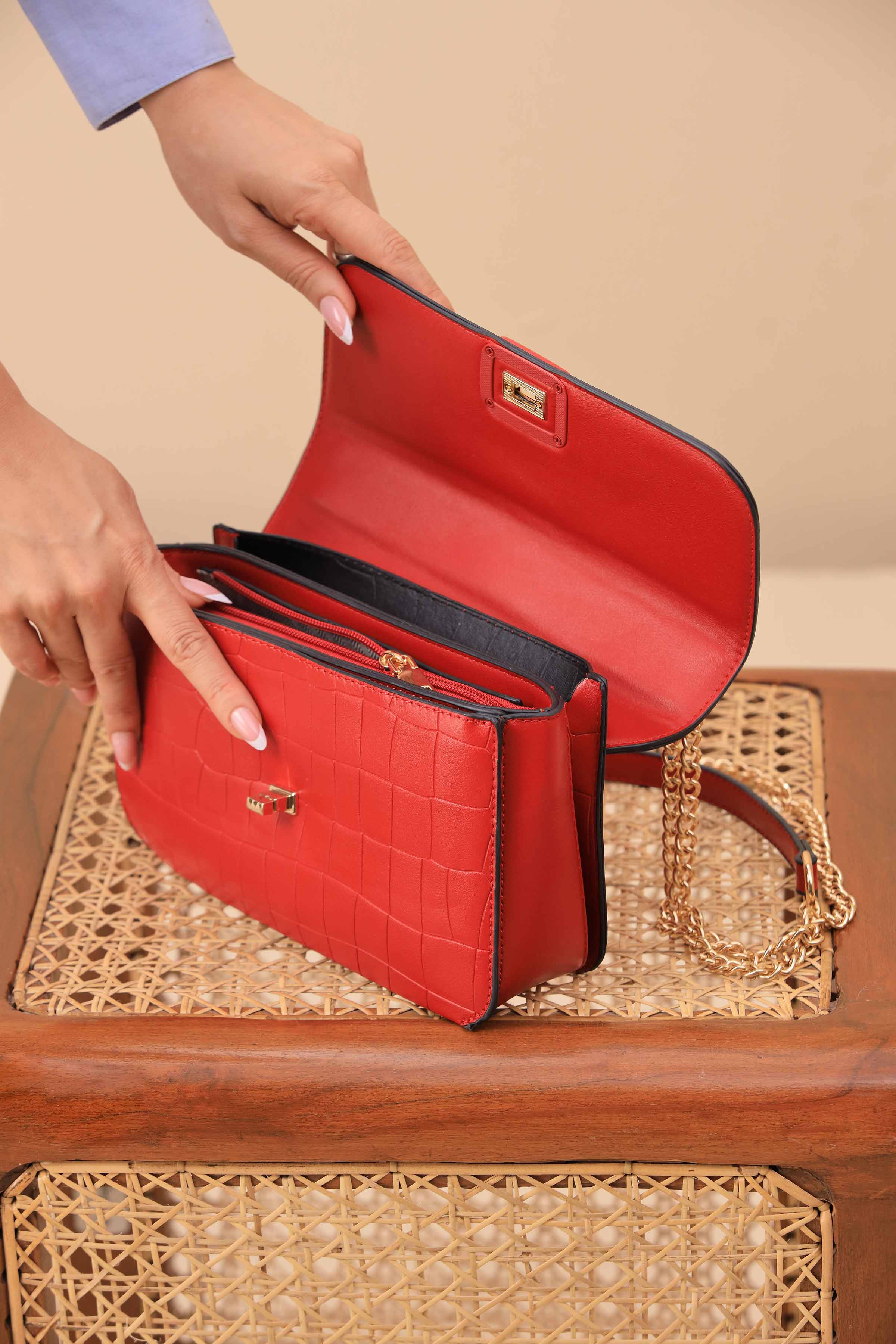 Red Shoulder Bag-445992101-for Women - Bag Winter Collection | Nishat | Shop Online