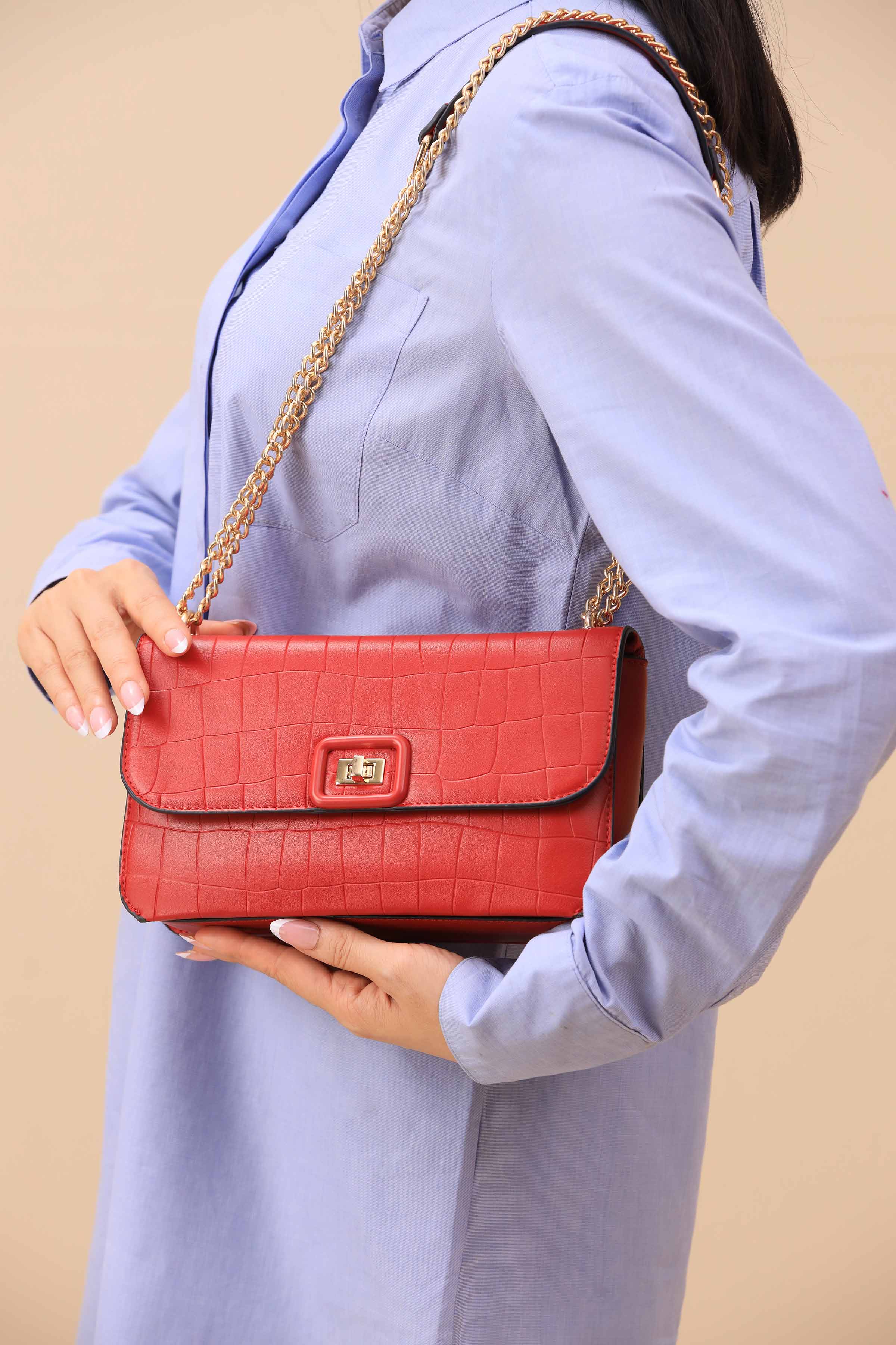 Red Shoulder Bag-445992101-for Women - Bag Winter Collection | Nishat | Shop Online