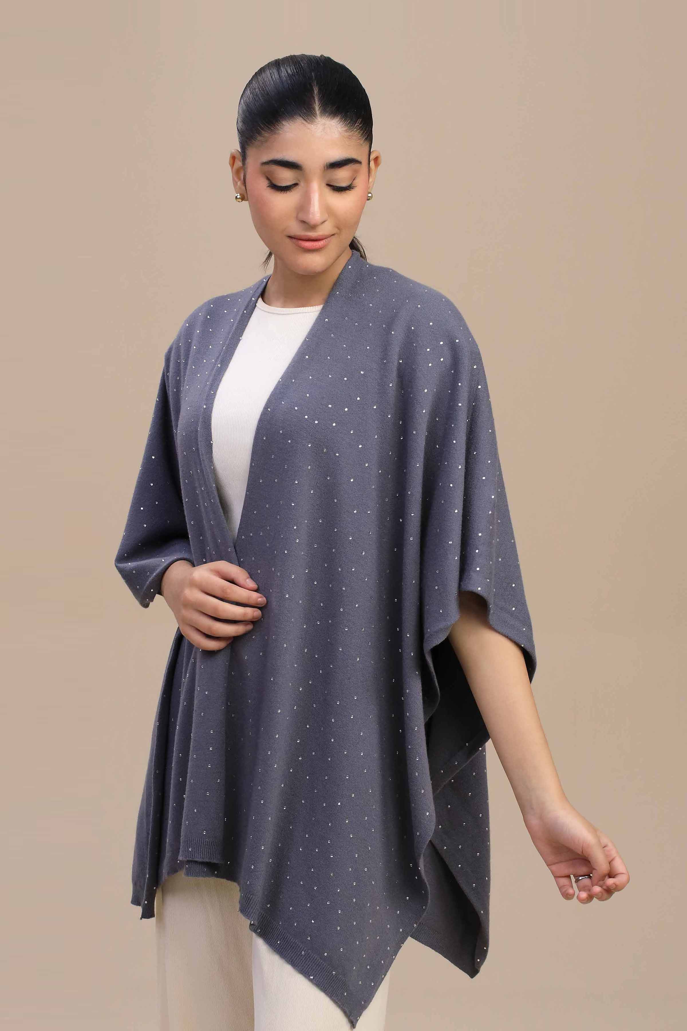 Grey Cape Shawl-446162111