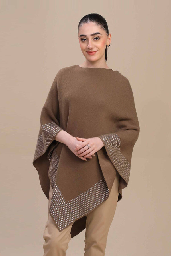 Coffee Cape Shawl-446172117