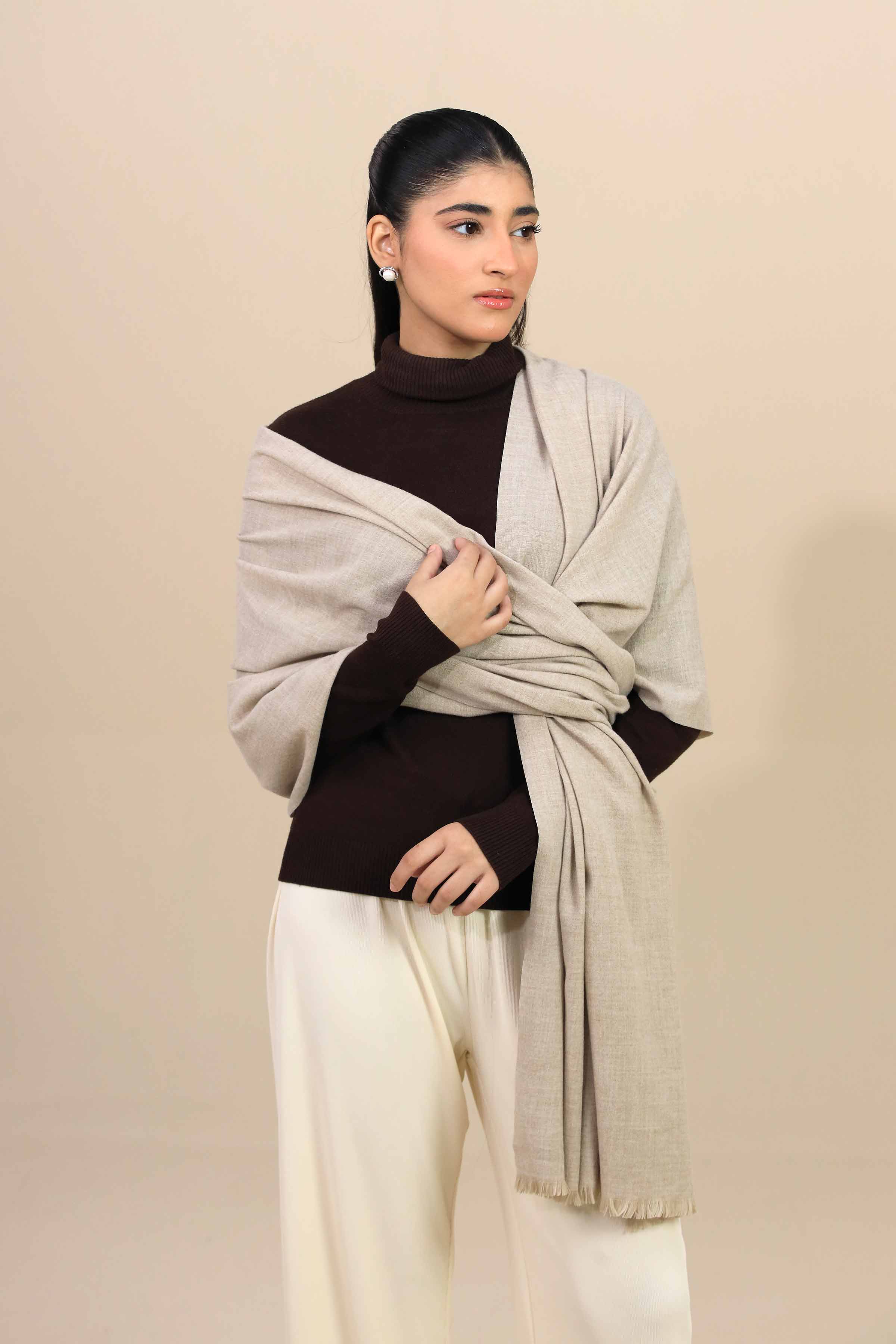 Khaki Women Shawl-446712130