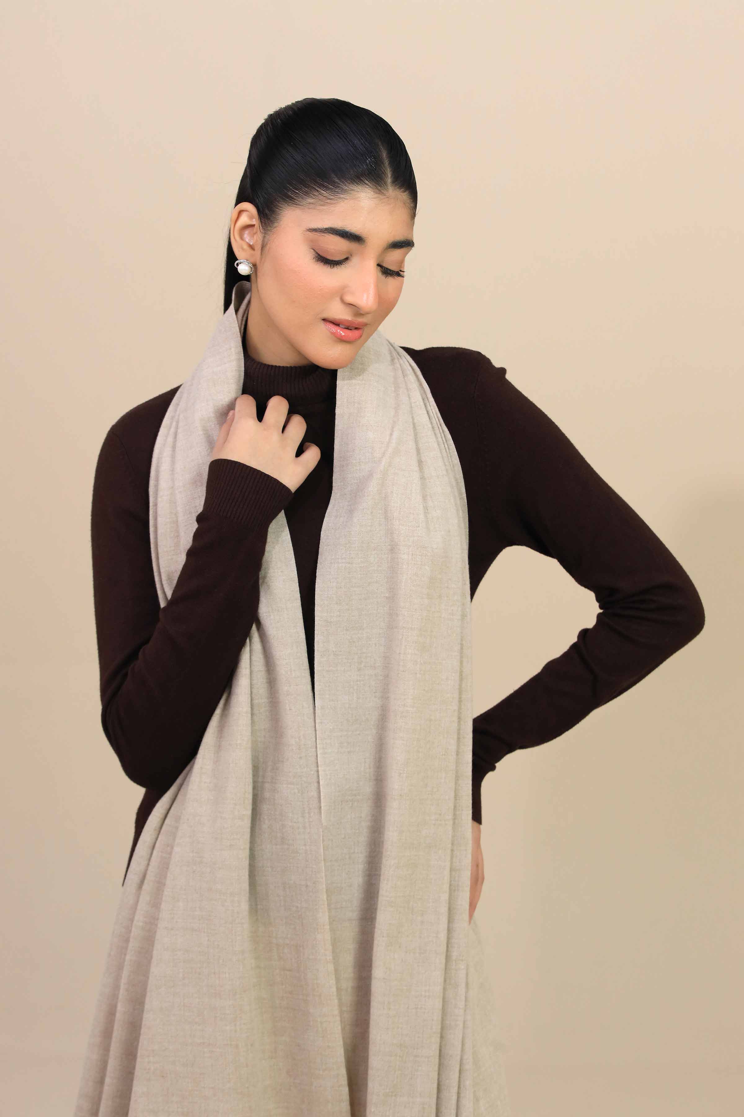 Khaki Women Shawl-446712130