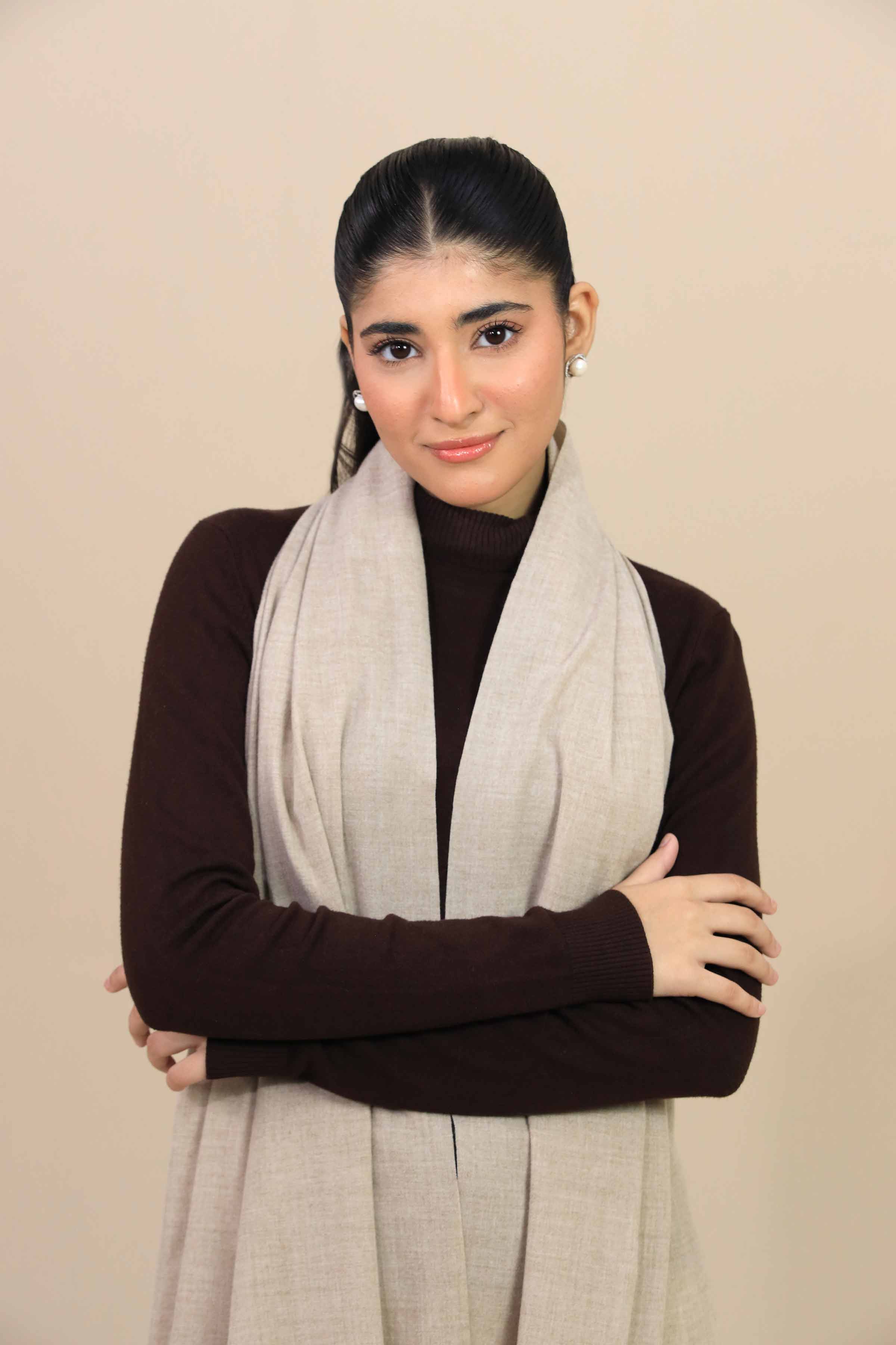 Khaki Women Shawl-446712130