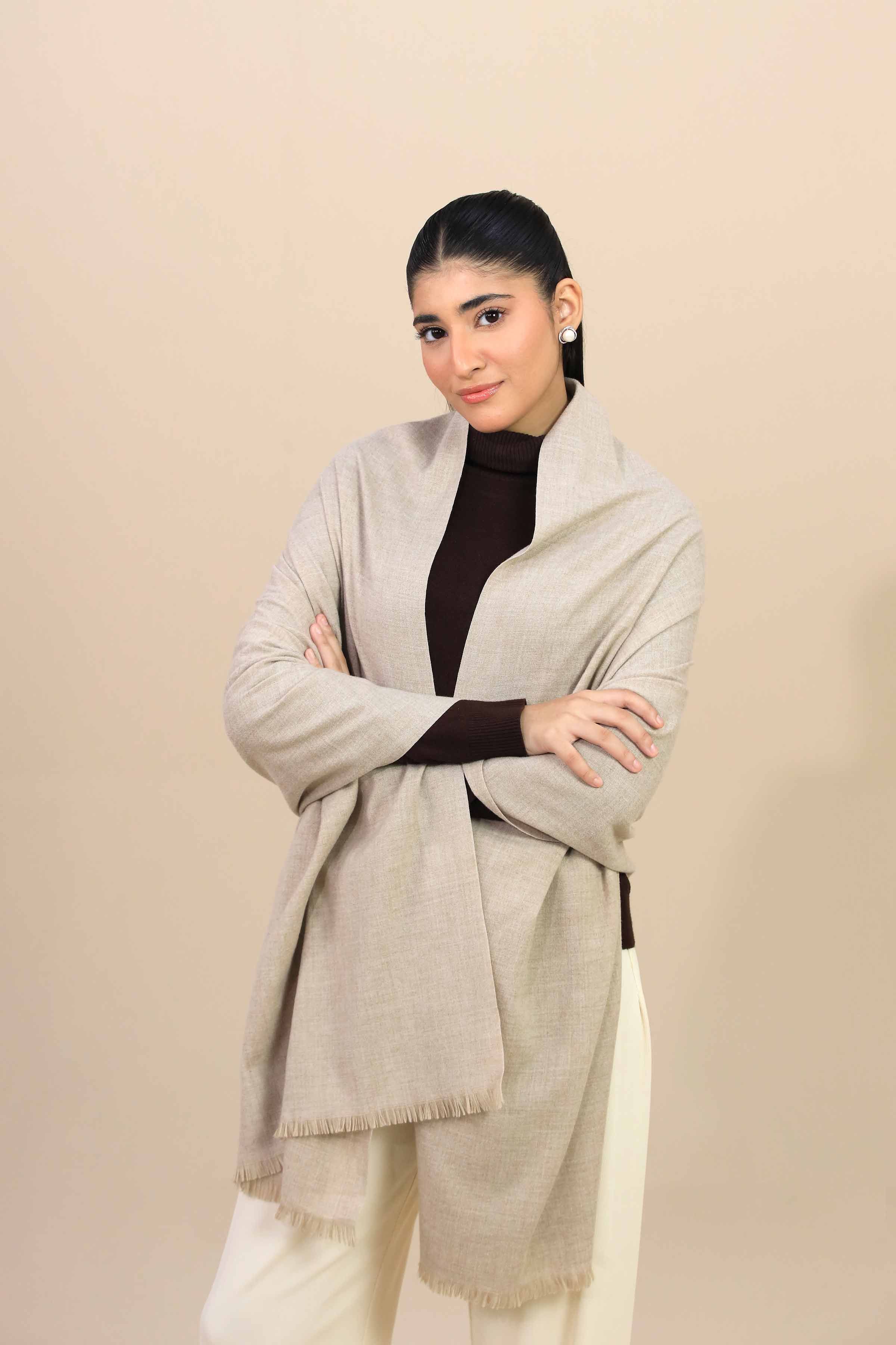 Khaki Women Shawl-446712130