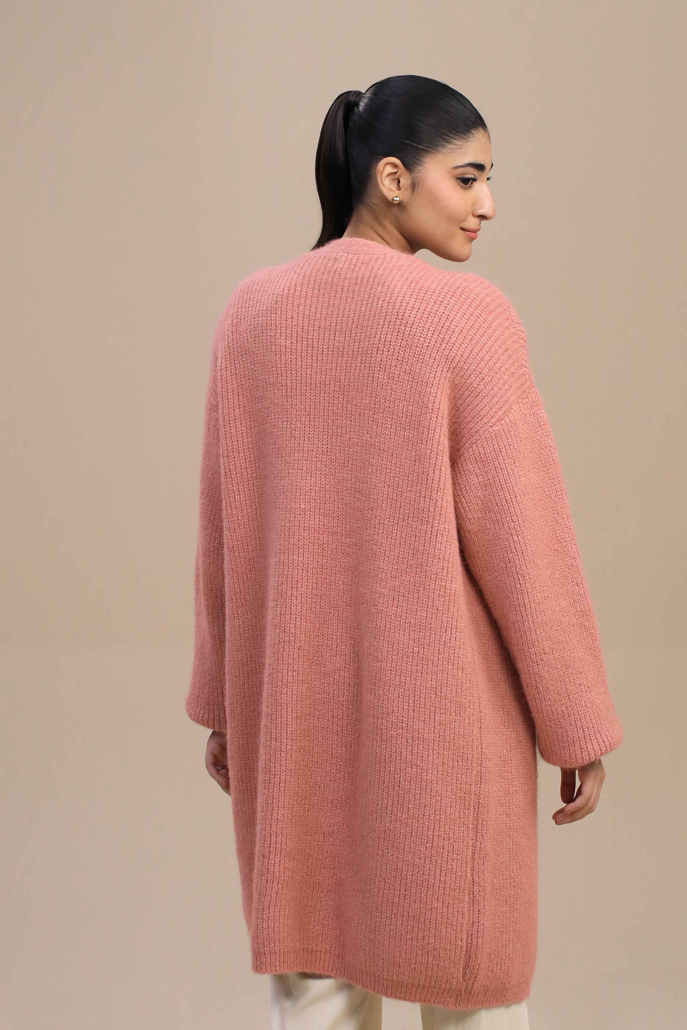 Pink Long Sweater-446960105 for Women – Long Sweaters Collection | Nishat | Shop Online