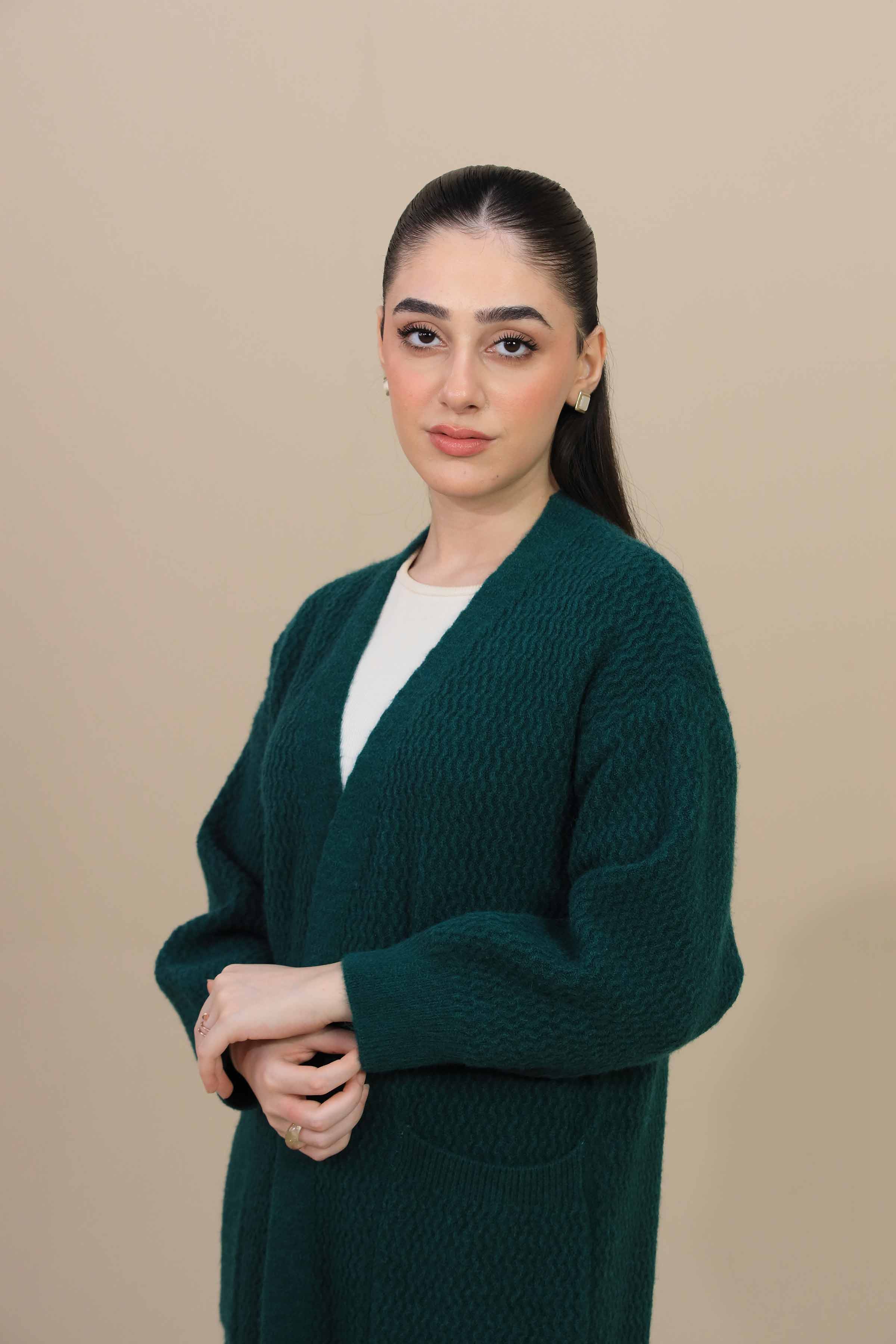 Sea Green Long Sweater-446970104 for Women – Long Sweaters Collection | Nishat | Shop Online