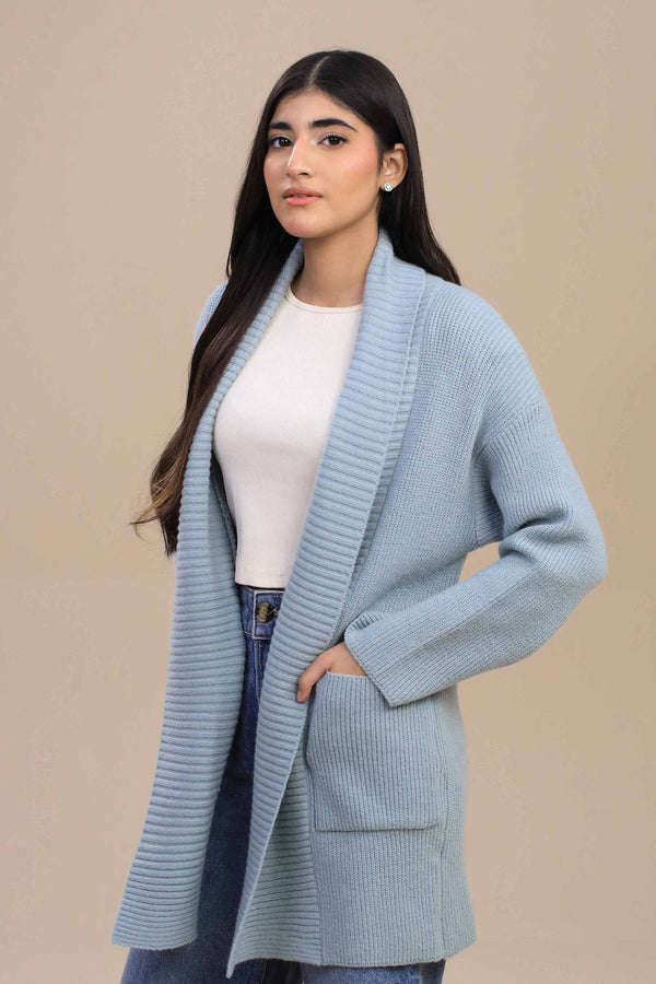 Blue Long Sweater-446980108 for Women – Long Sweaters Collection | Nishat | Shop Online