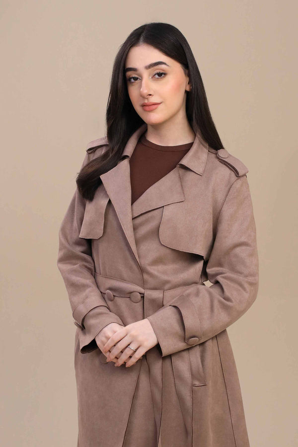 Beige Long Coat-447140118  for Women – Long Coat Collection | Nishat | Shop Online