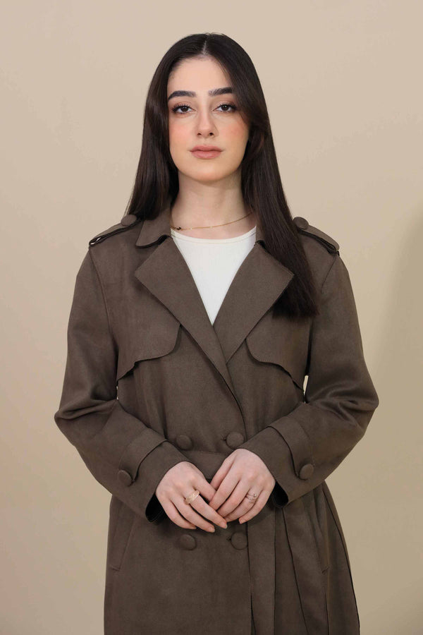 Dark Grey Long Coat-447140120  for Women – Long Coat Collection | Nishat | Shop Online