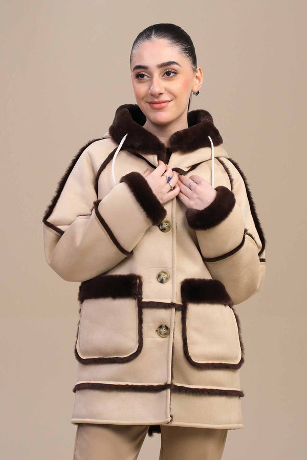 Light Brown Long Coat-447160113  for Women – Long Coat Collection | Nishat | Shop Online