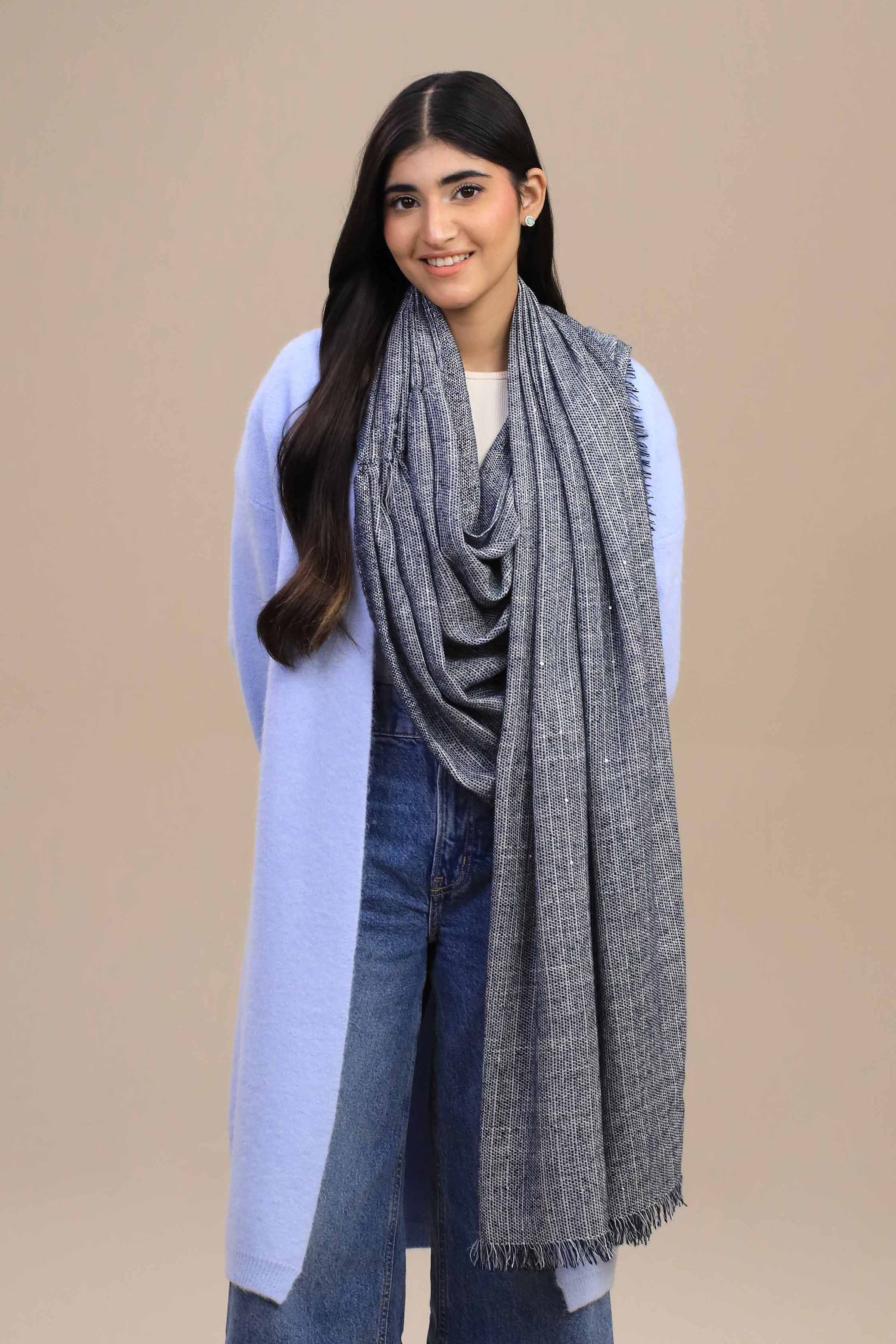 Grey Women Shawl-447182111  for Women – Women Shawl Collection | Nishat | Shop Online
