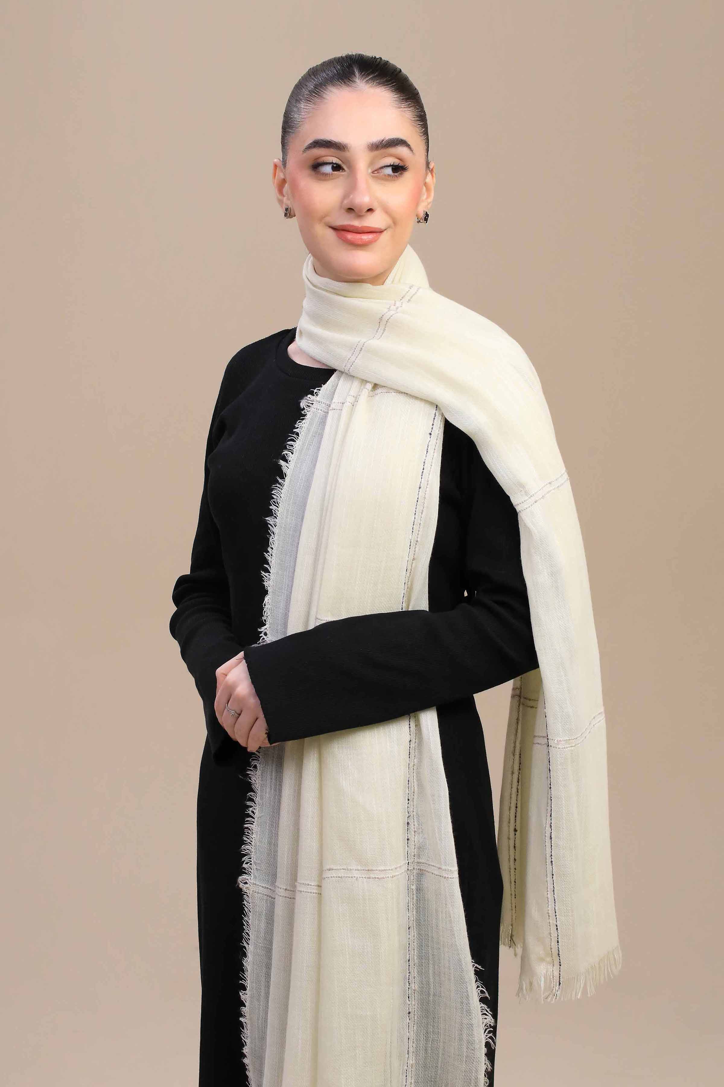 Off White Women Shawl-447192107  for Women – Women Shawl Collection | Nishat | Shop Online