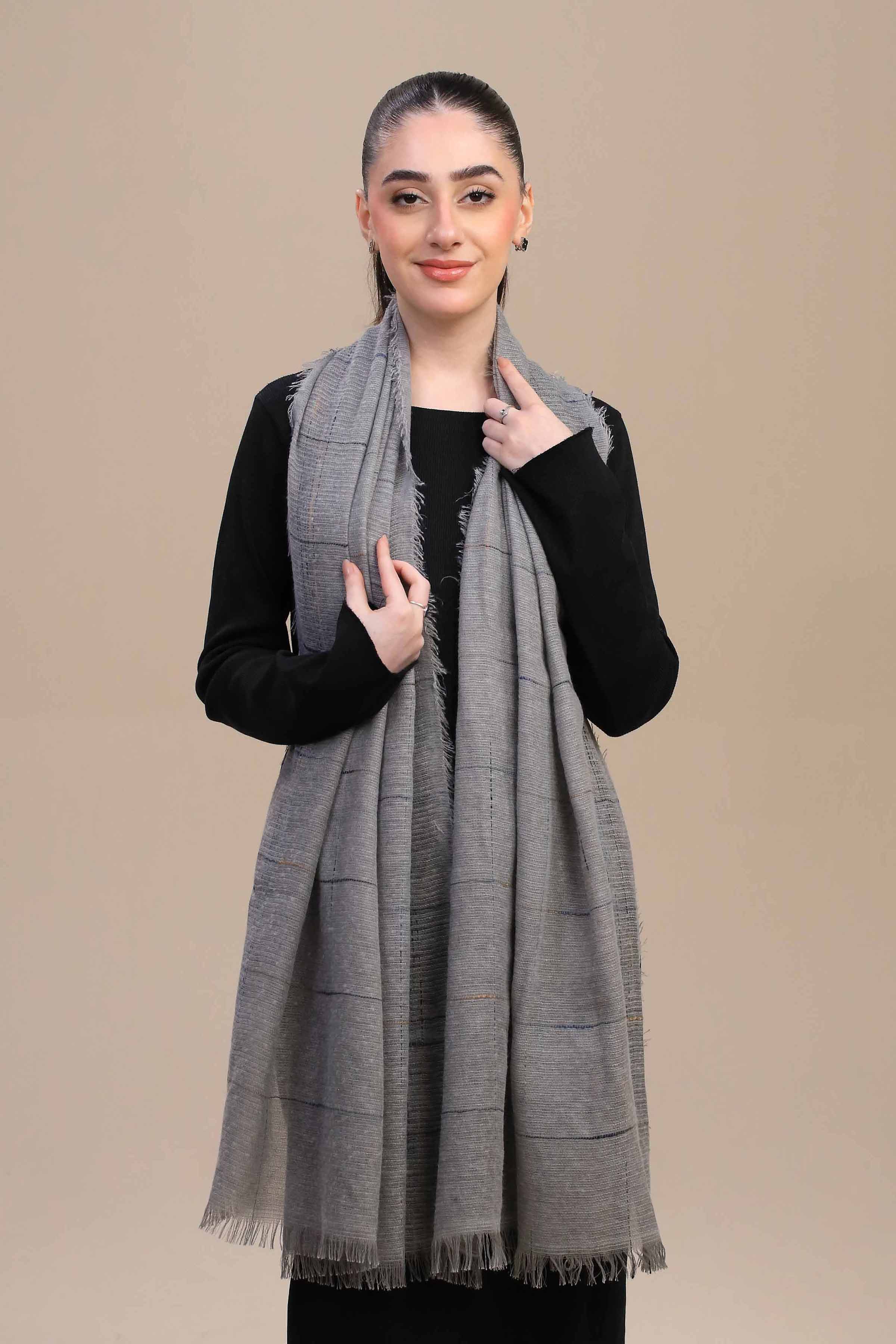 Grey Women Shawl-447202111  for Women – Women Shawl Collection | Nishat | Shop Online