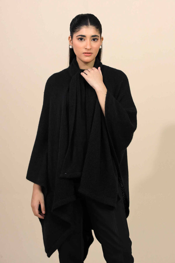 Black Cape Shawl-447222103  for Women – Women Shawl Collection | Nishat | Shop Online