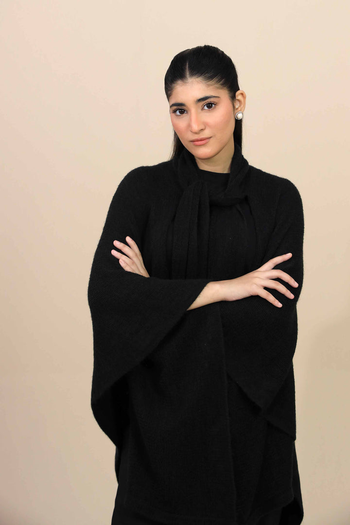 Black Cape Shawl-447222103  for Women – Women Shawl Collection | Nishat | Shop Online