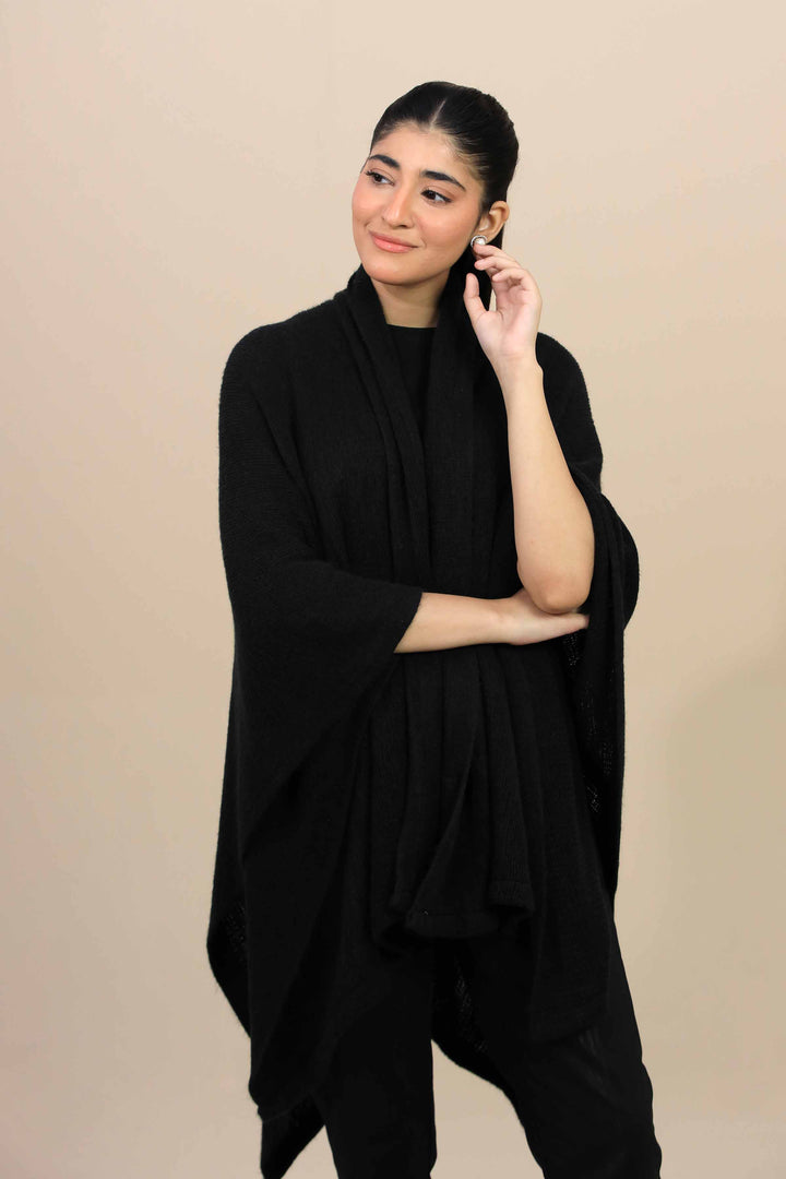 Black Cape Shawl-447222103  for Women – Women Shawl Collection | Nishat | Shop Online