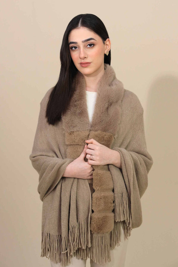 Beige Cape Shawl-447252118  for Women – Women Shawl Collection | Nishat | Shop Online