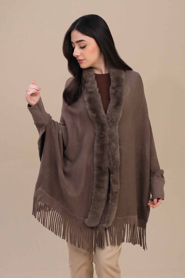 Brown Cape Shawl-447262113