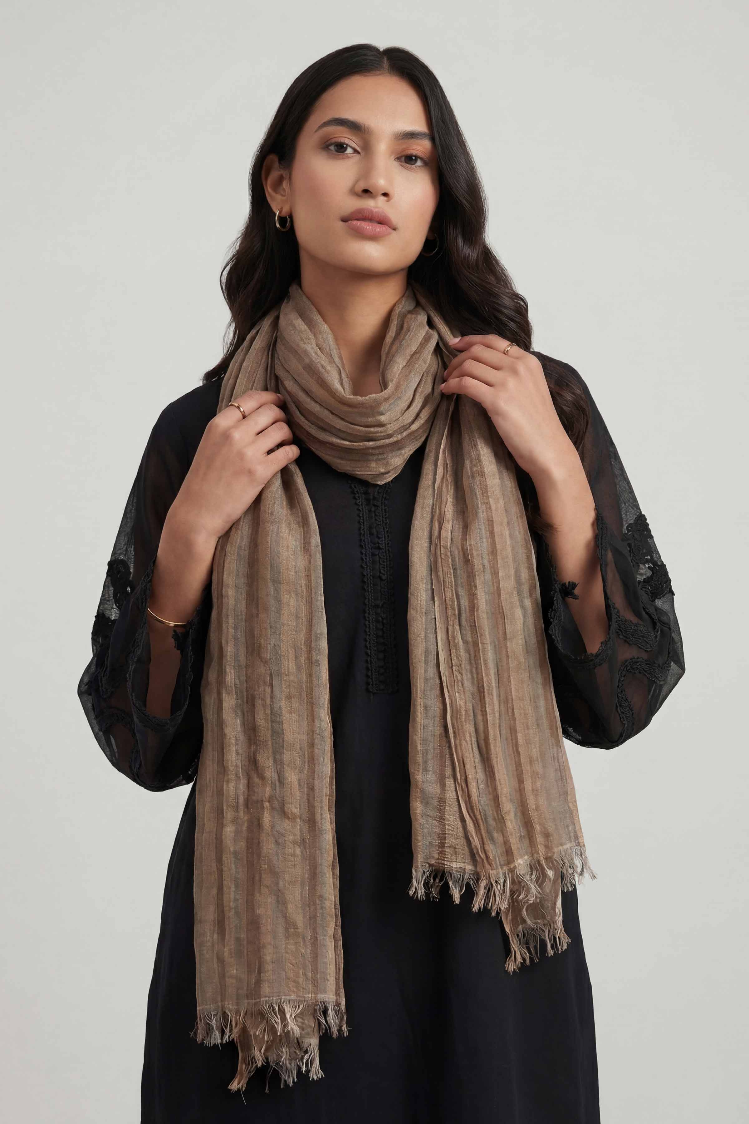 Brown Women Scarf-447342113