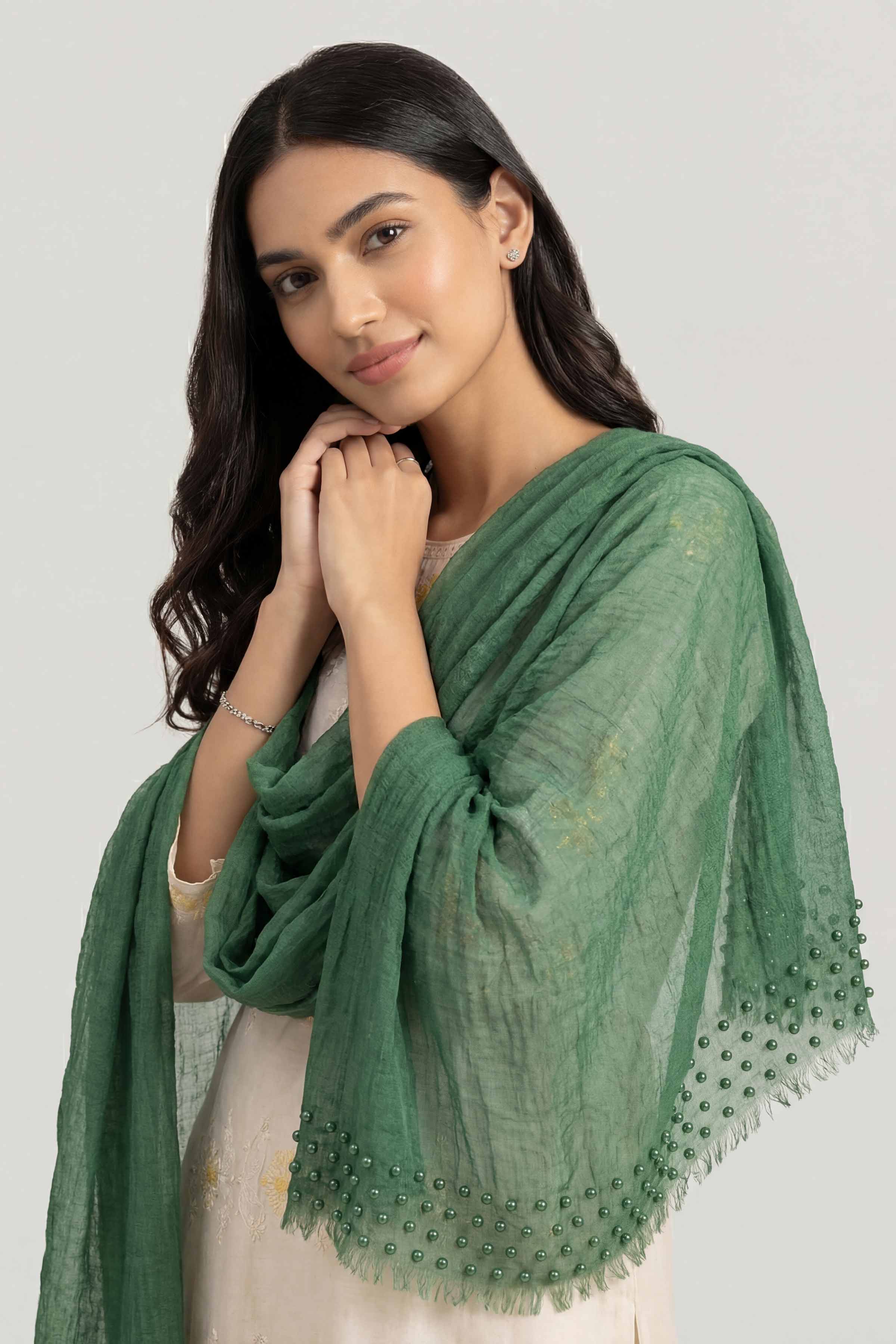 Green Women Scarf-447362104