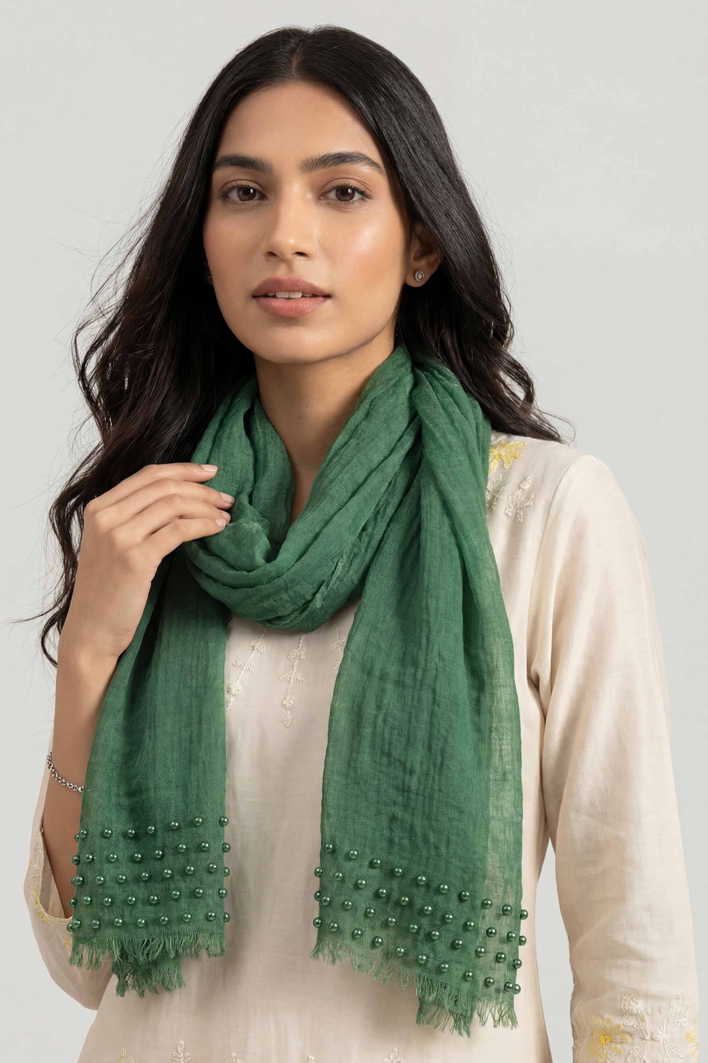 Green Women Scarf-447362104