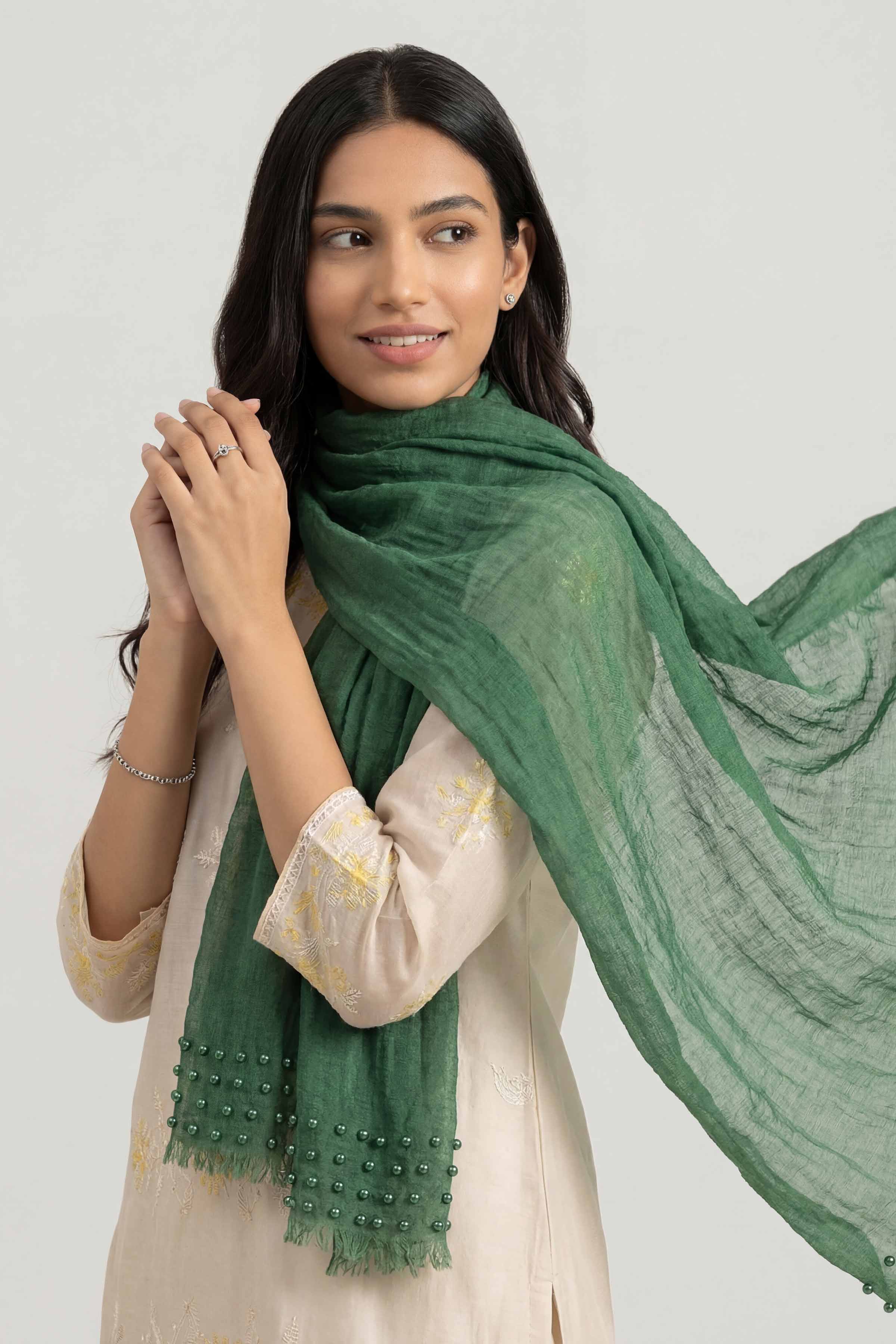Green Women Scarf-447362104