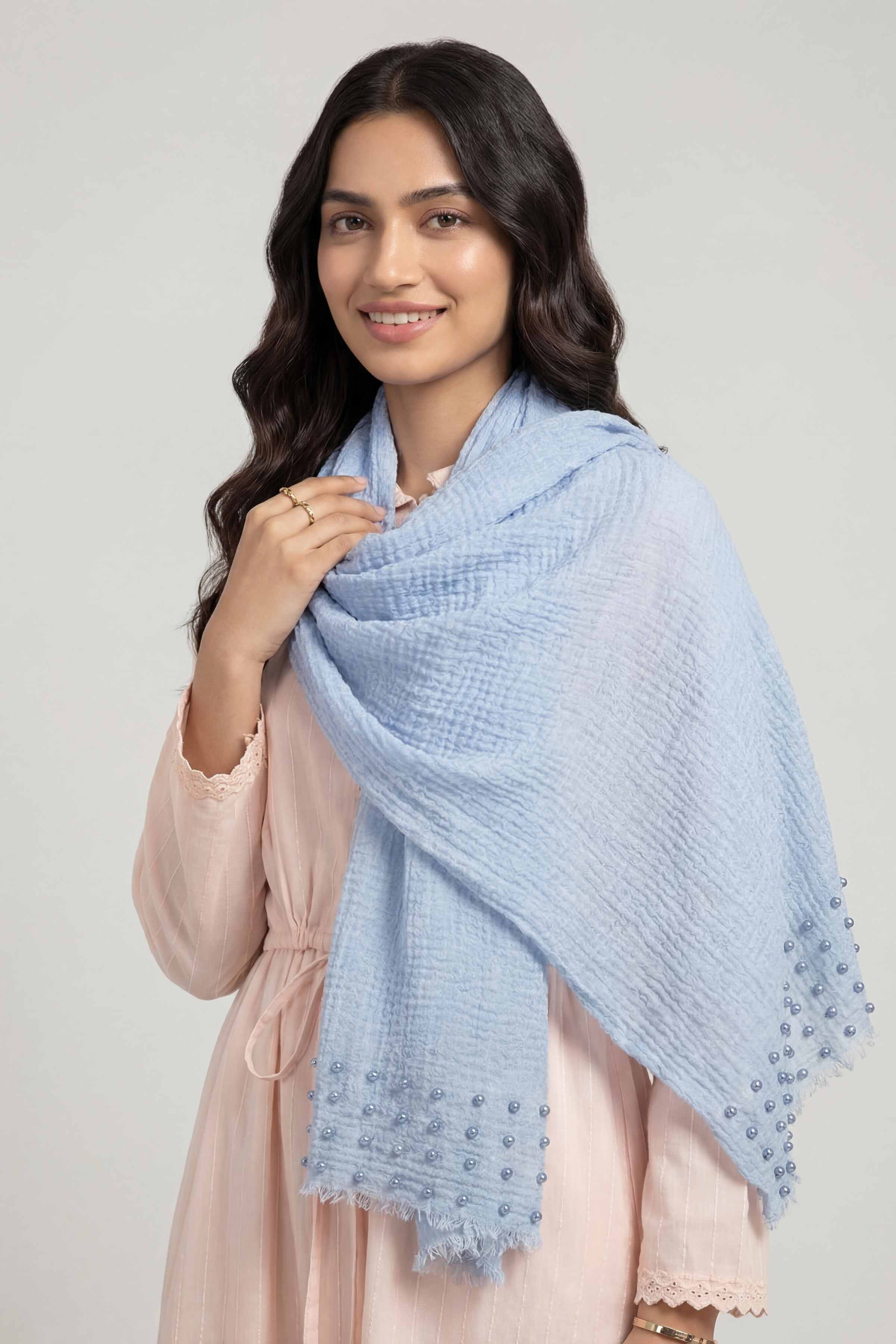 Blue Women Scarf-447372108