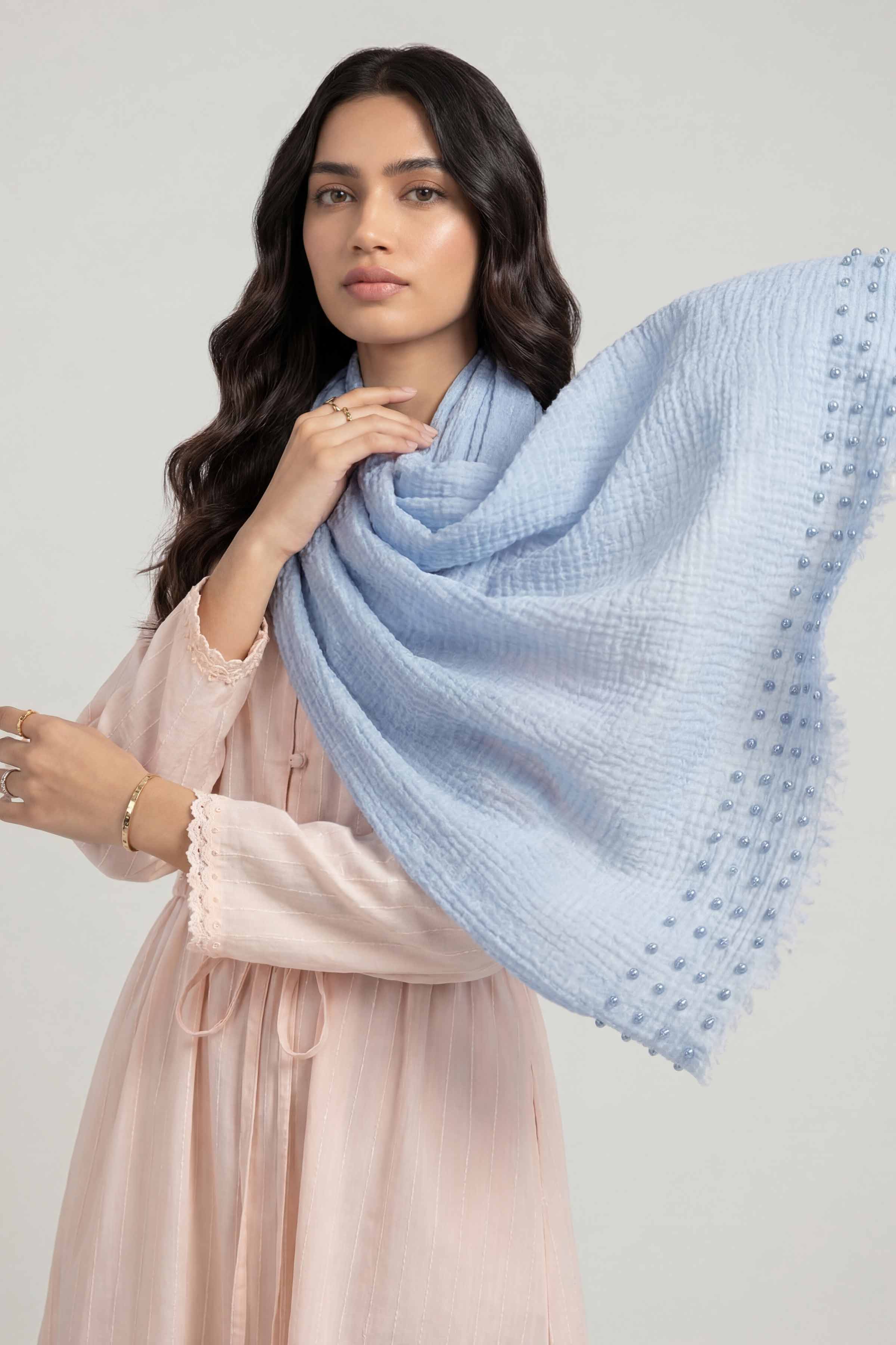 Blue Women Scarf-447372108